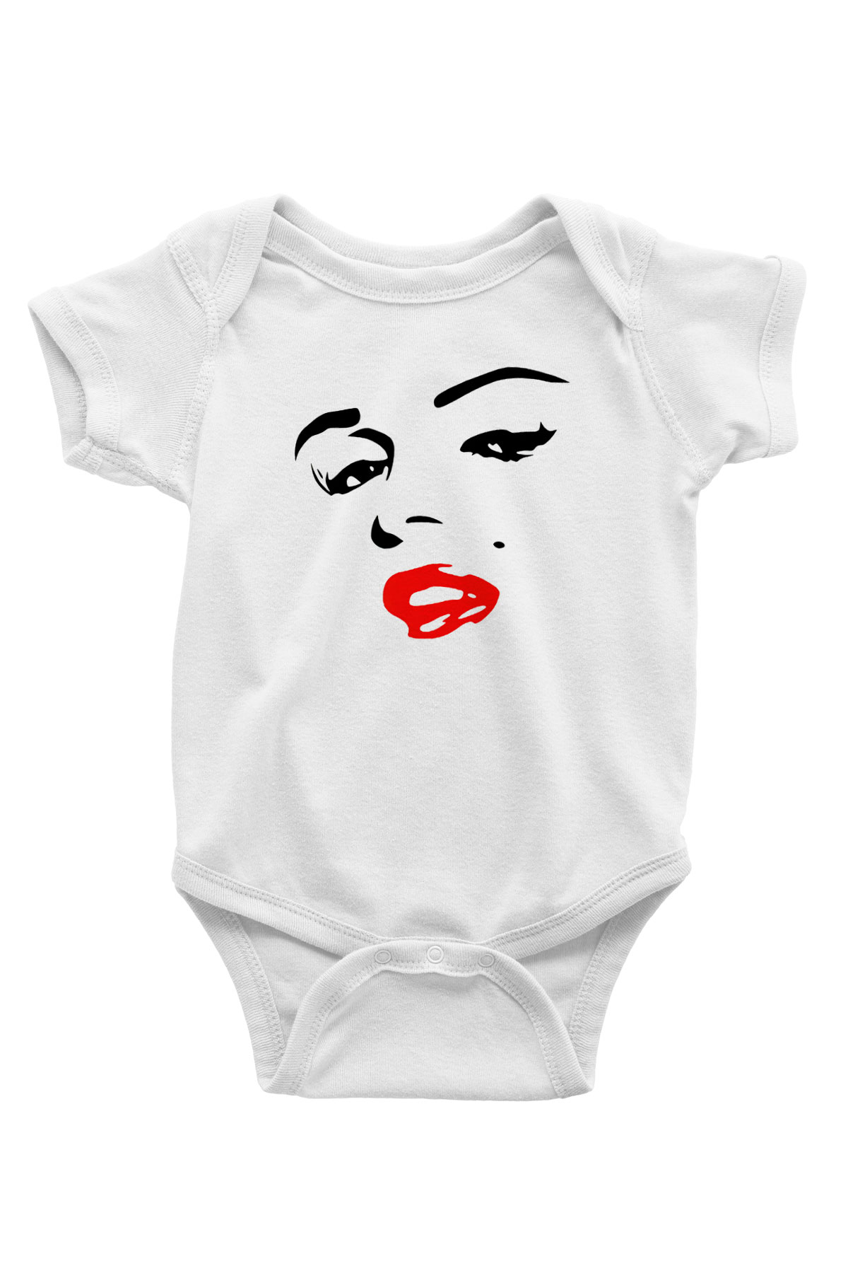 Marilyn Monroe Baskılı Beyaz Unisex Bebek Body - Zıbın