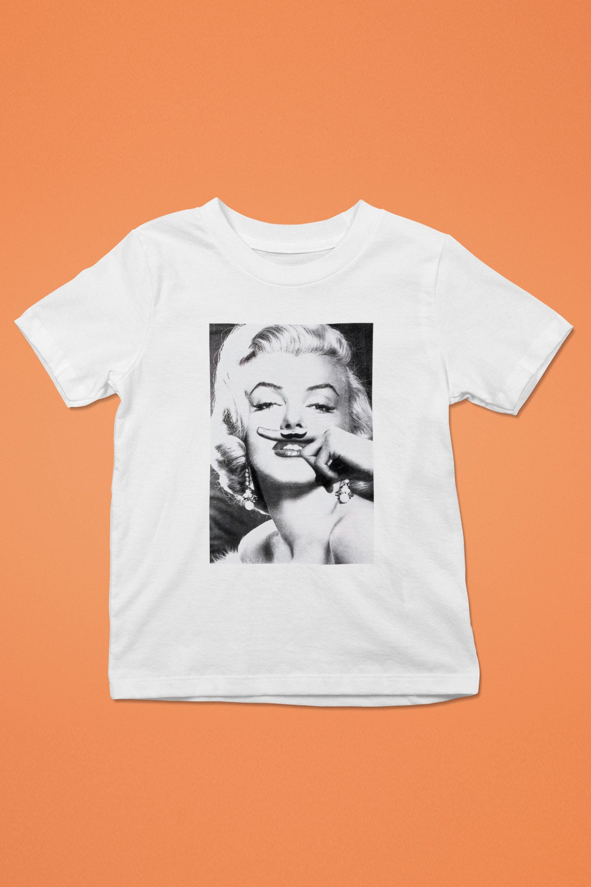 Marilyn Monroe Baskılı Beyaz Unisex Çocuk Tişört