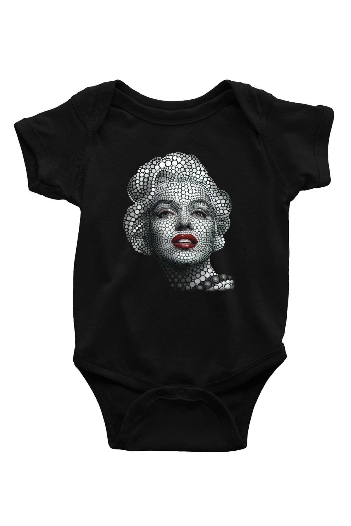 Marilyn Monroe Baskılı Siyah Bebek Body - Zıbın