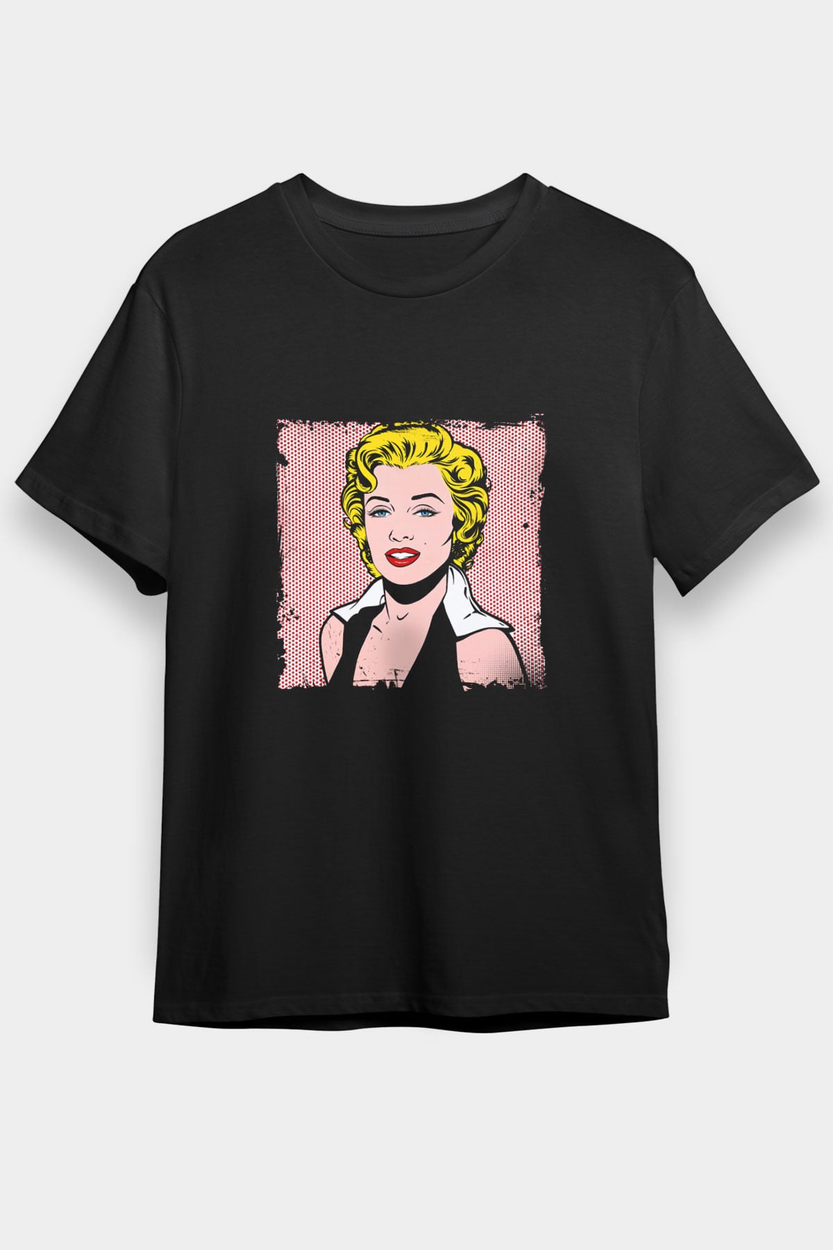 Marilyn Monroe Baskılı Unisex Siyah Tişört