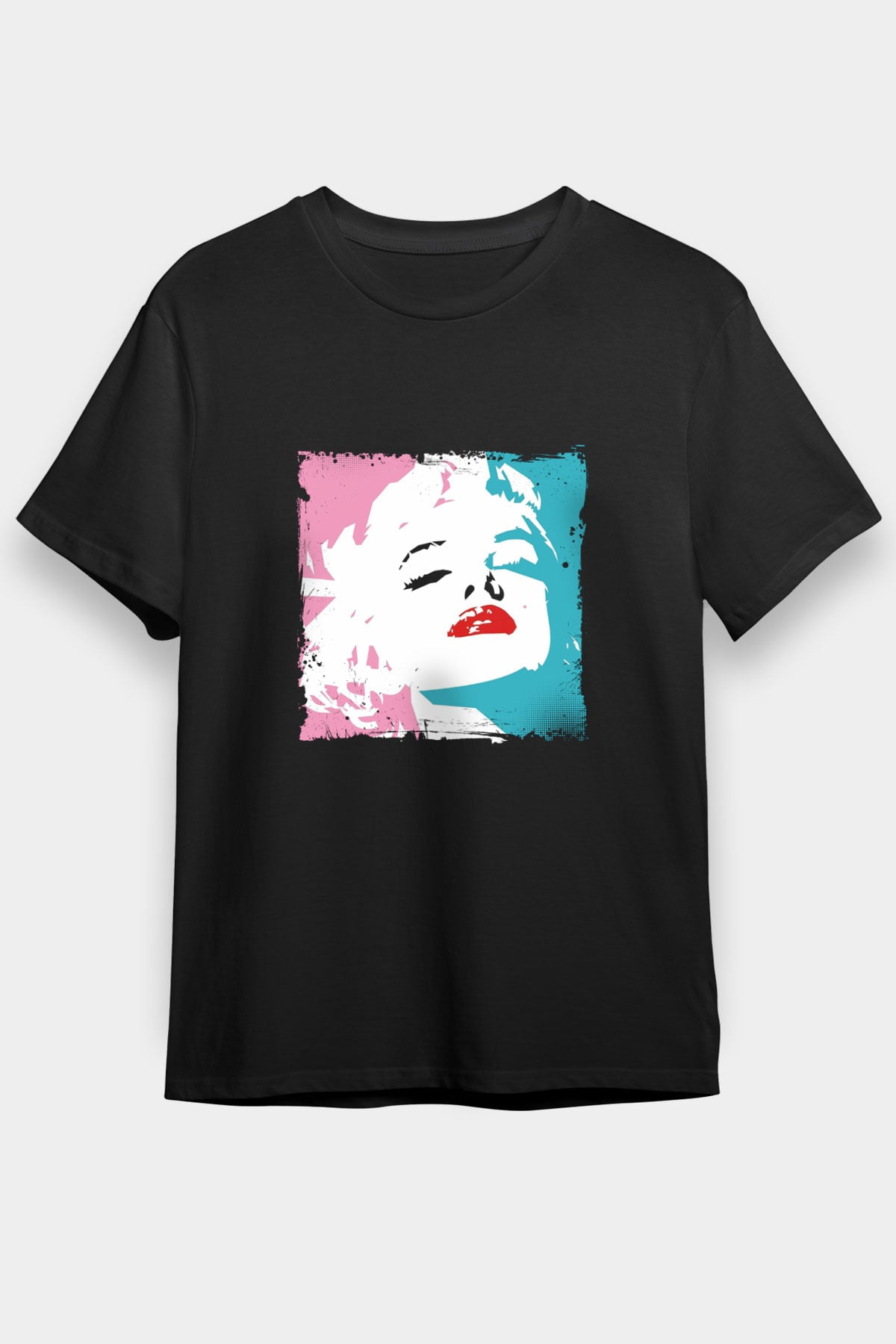 Marilyn Monroe Baskılı Unisex Siyah Tişört