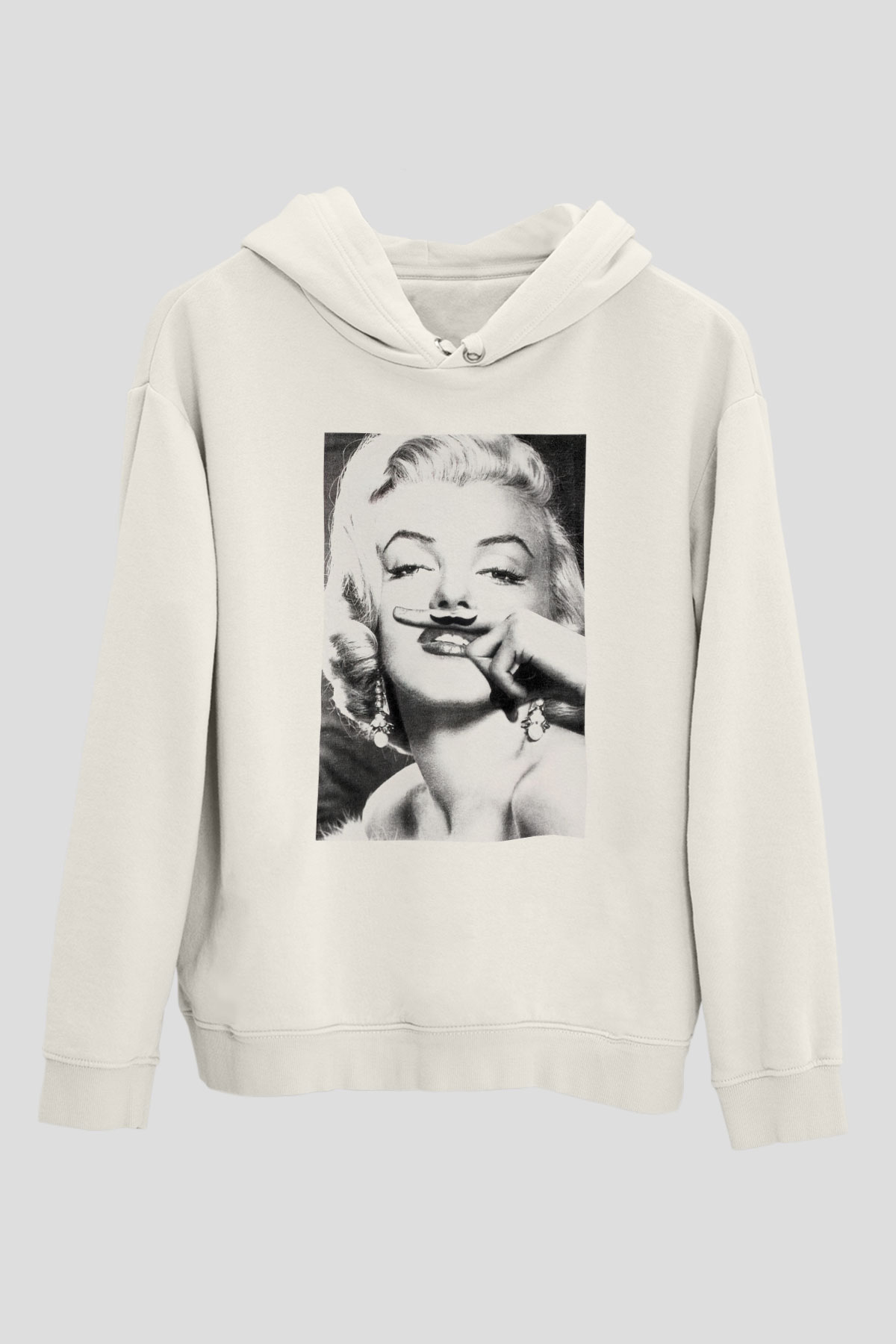 Marilyn Monroe Beyaz Unisex Kapşonlu Sweatshirt