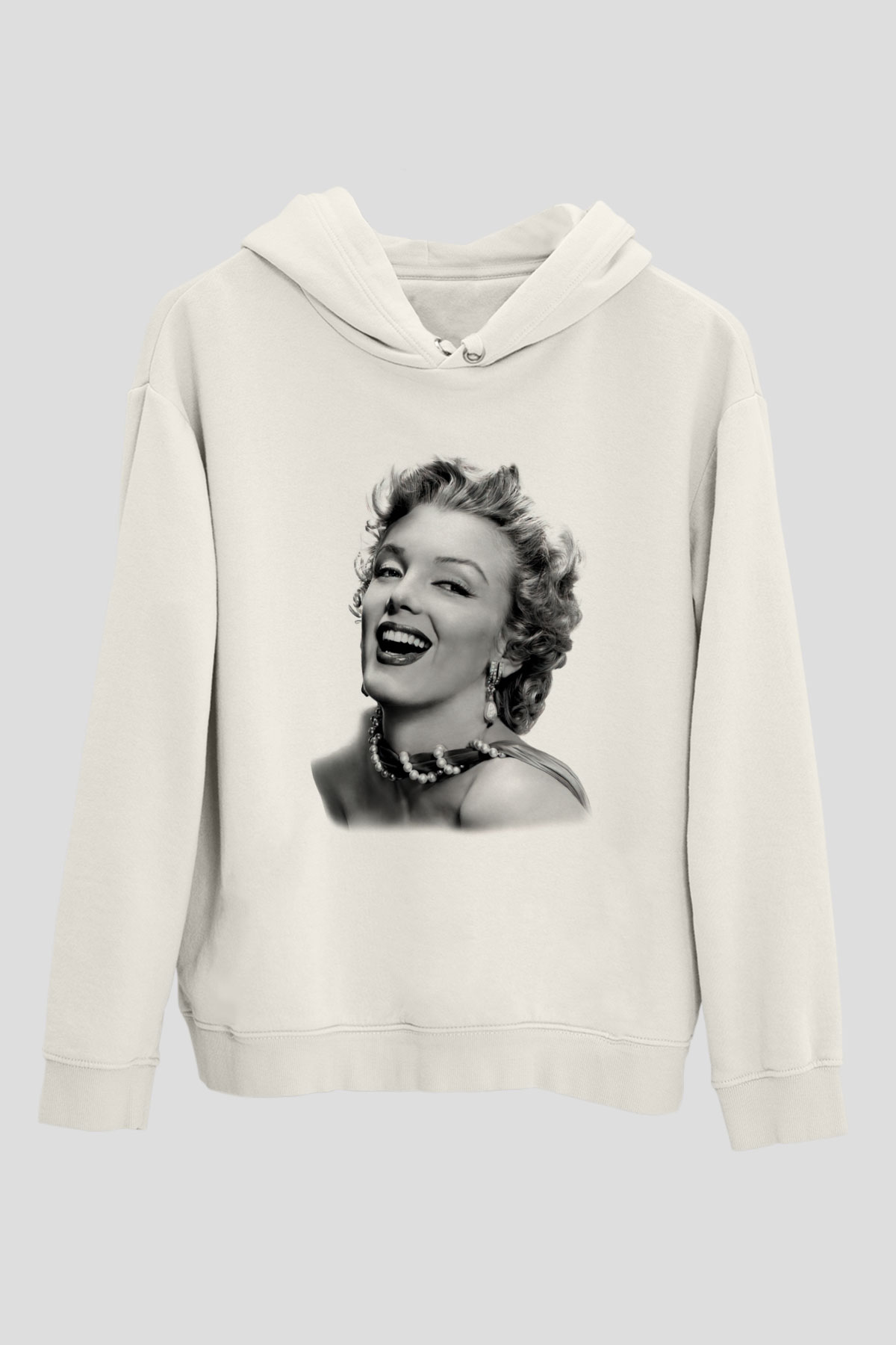Marilyn Monroe Beyaz Unisex Kapşonlu Sweatshirt
