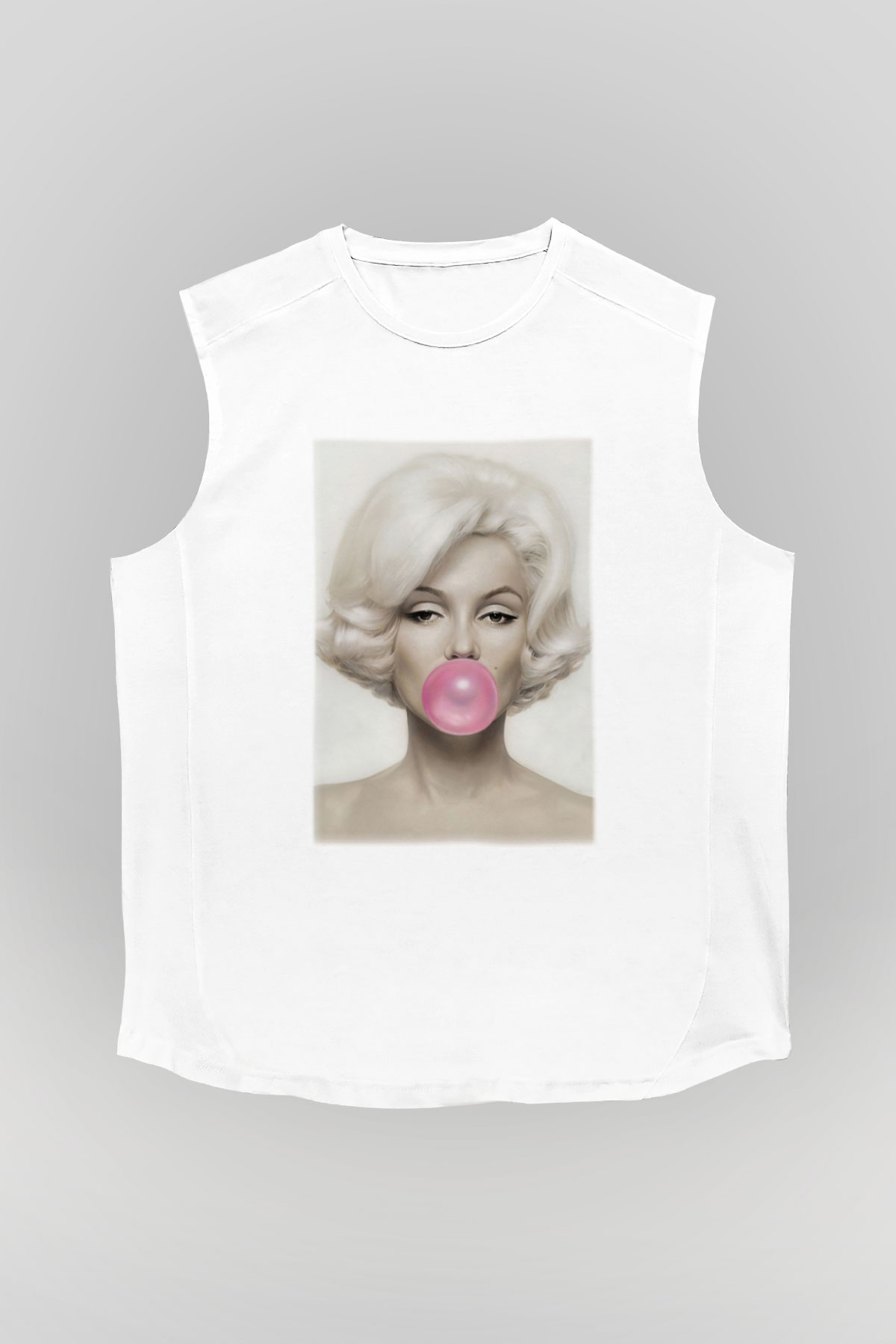 Marilyn Monroe Beyaz Unisex Kolsuz Tişört