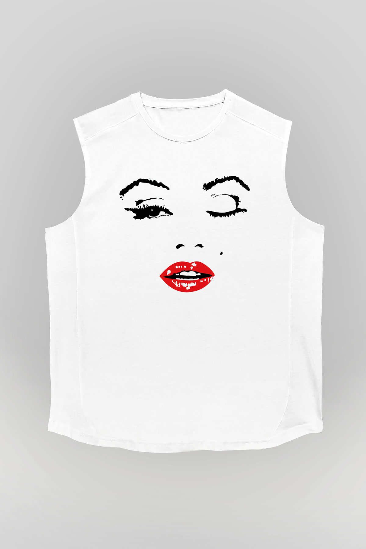 Marilyn Monroe Beyaz Unisex Kolsuz Tişört