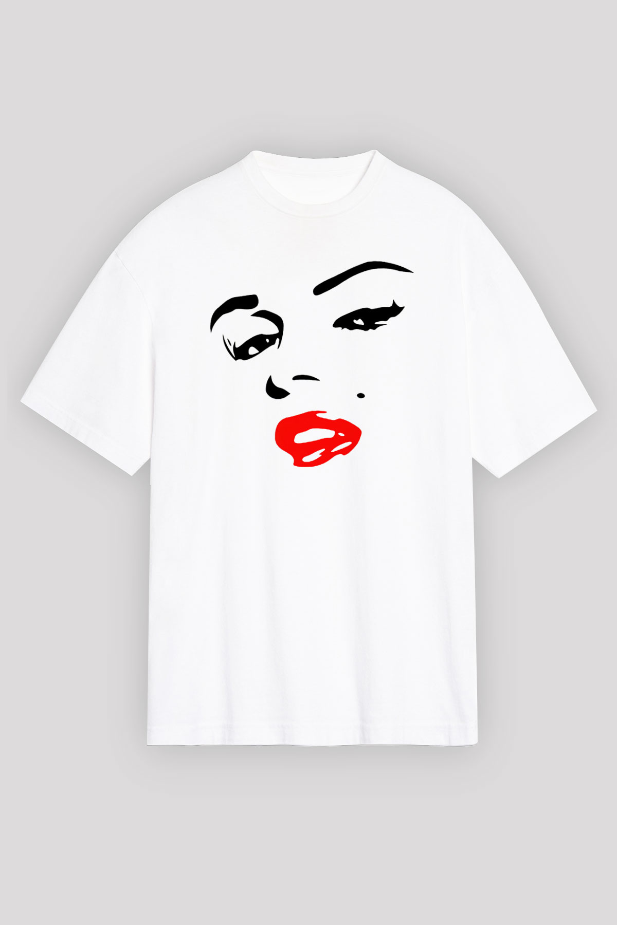 Marilyn Monroe Beyaz Unisex Oversize Tişört T-Shirt
