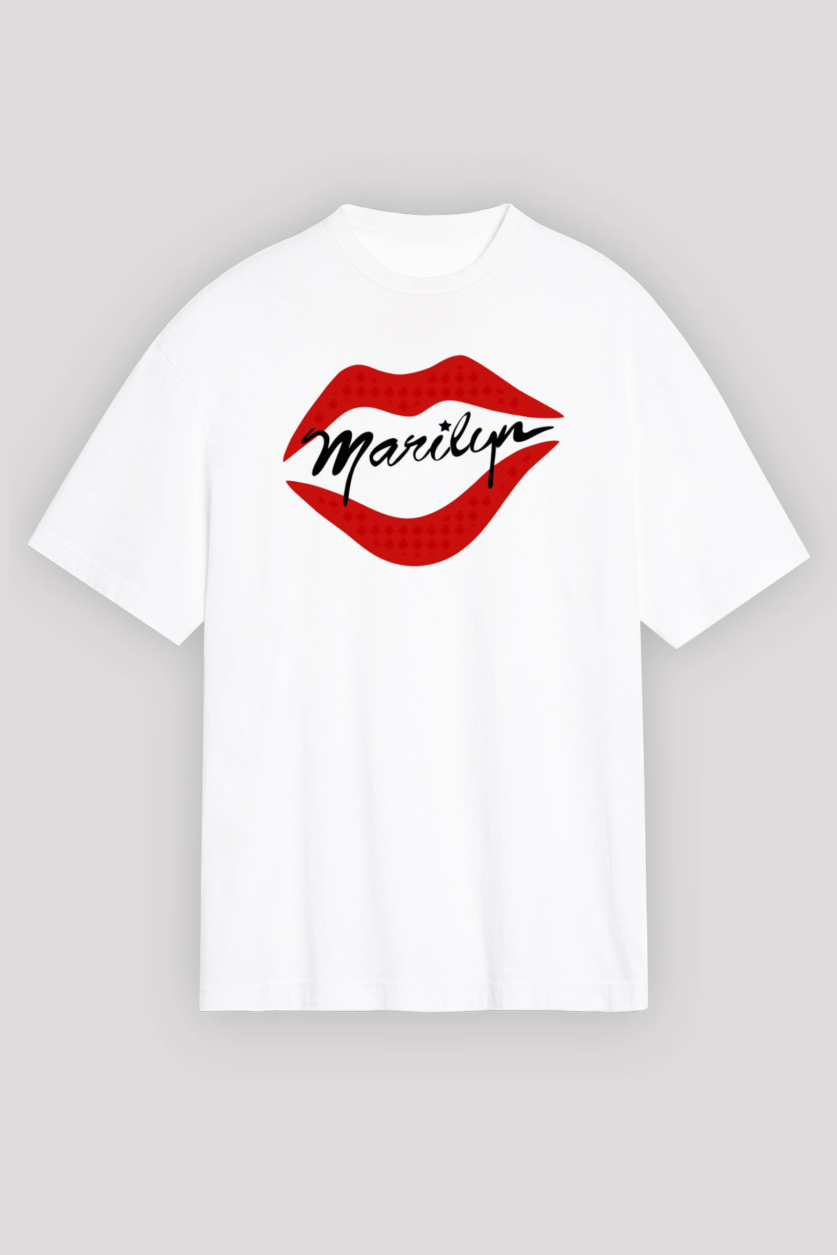 Marilyn Monroe Beyaz Unisex Oversize Tişört T-Shirt