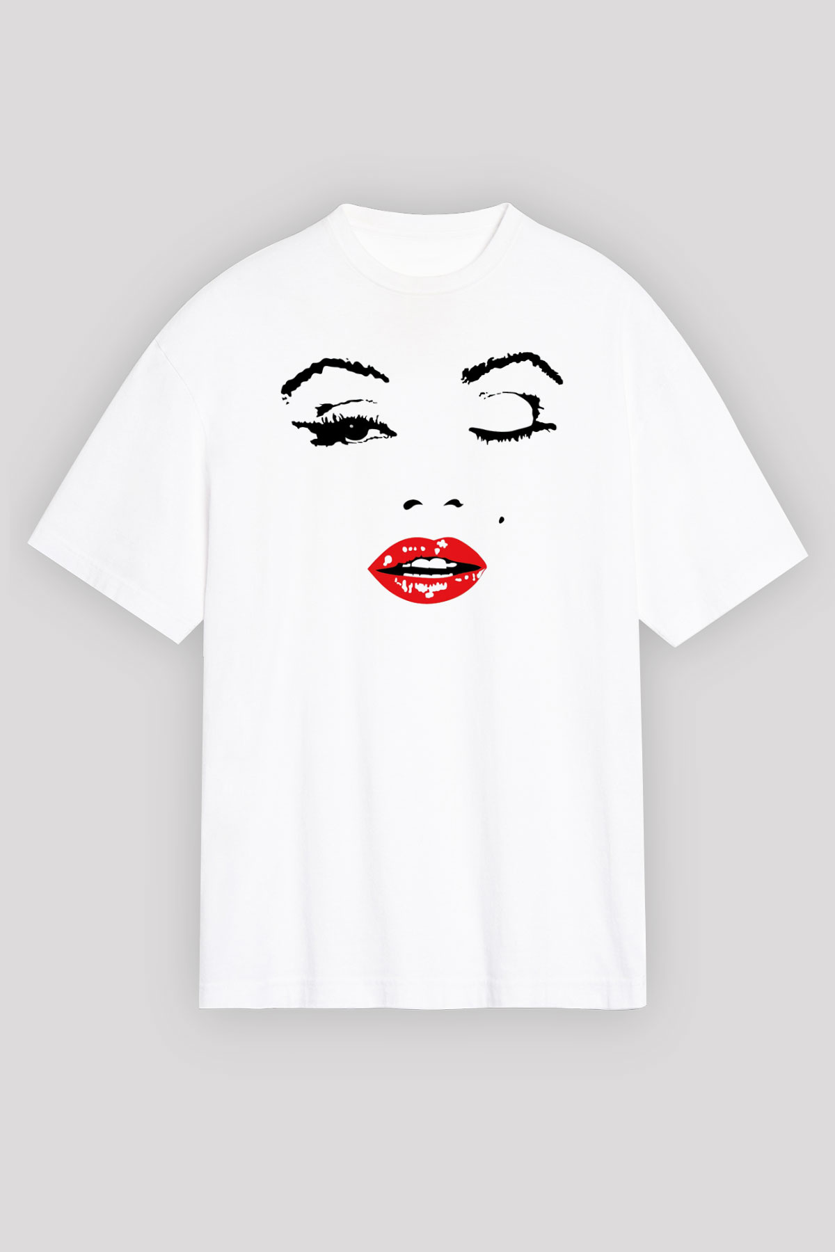 Marilyn Monroe Beyaz Unisex Oversize Tişört T-Shirt