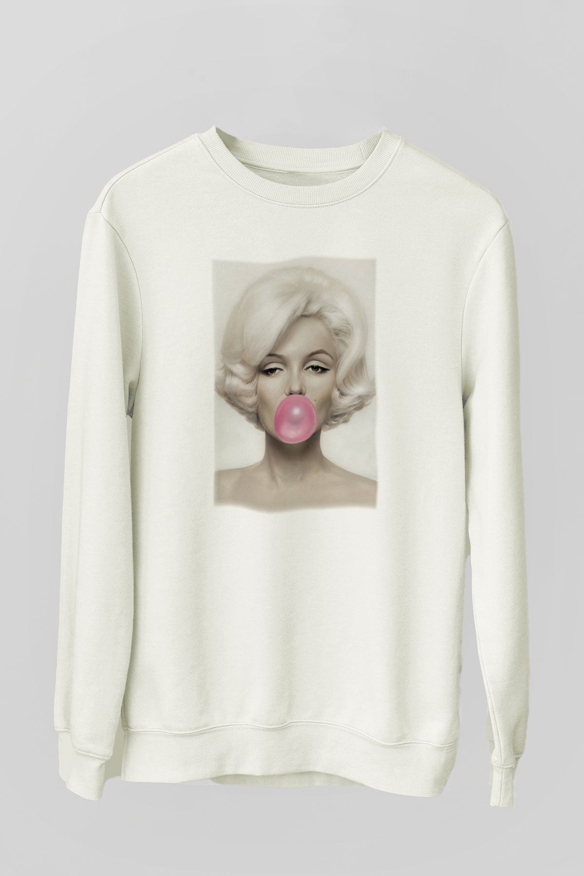 Marilyn Monroe Beyaz Unisex Sweatshirt
