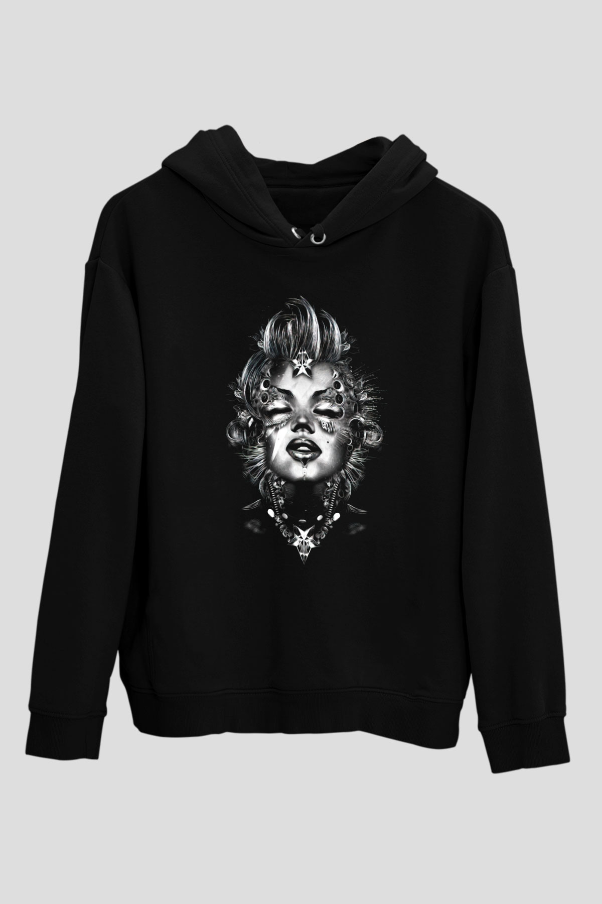 Marilyn Monroe Siyah Unisex Hoodie