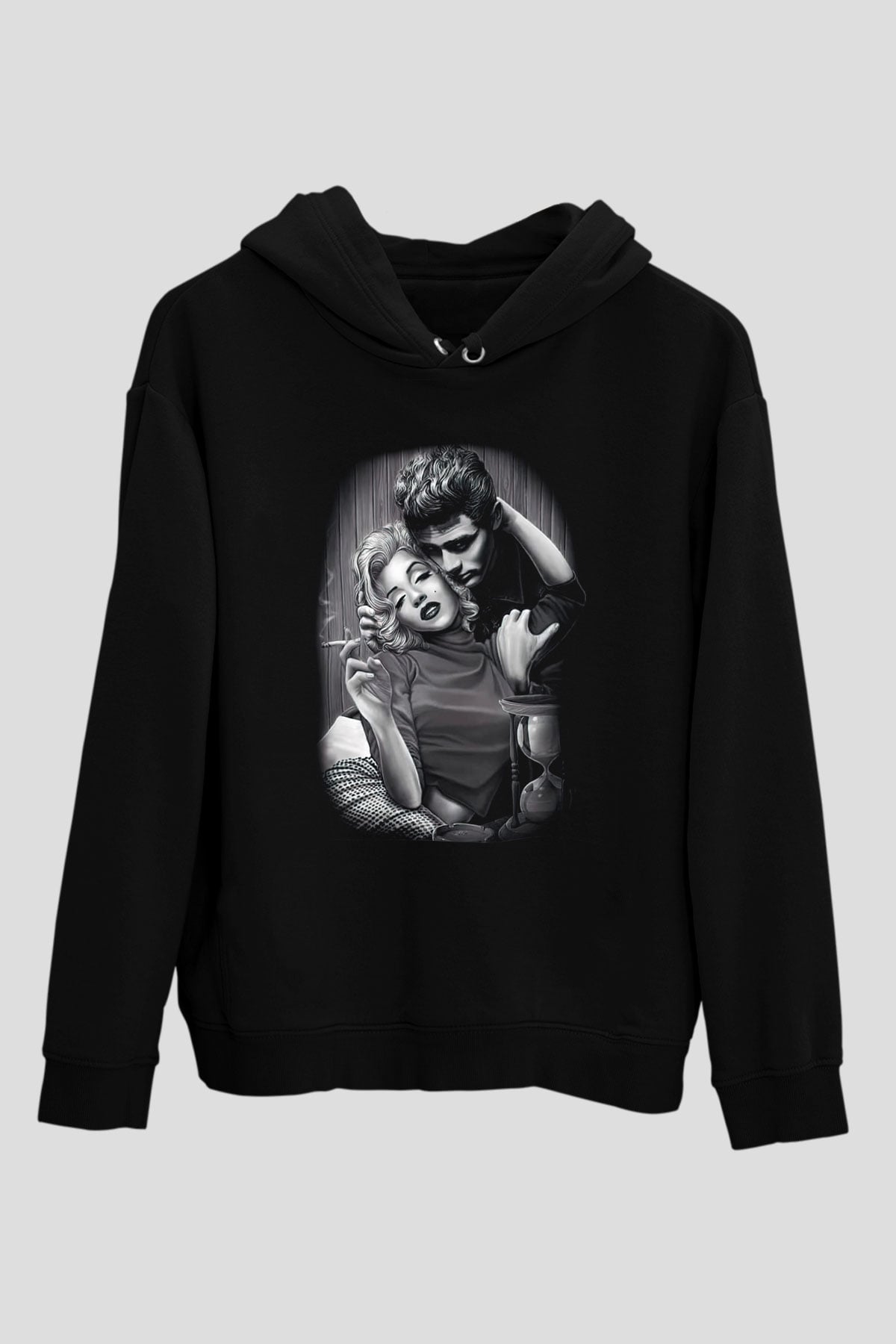 Marilyn Monroe Siyah Unisex Kapüşonlu Sweatshirt