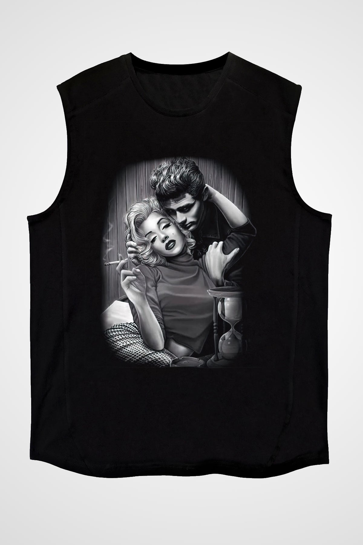Marilyn Monroe Siyah Unisex Kolsuz Tişört