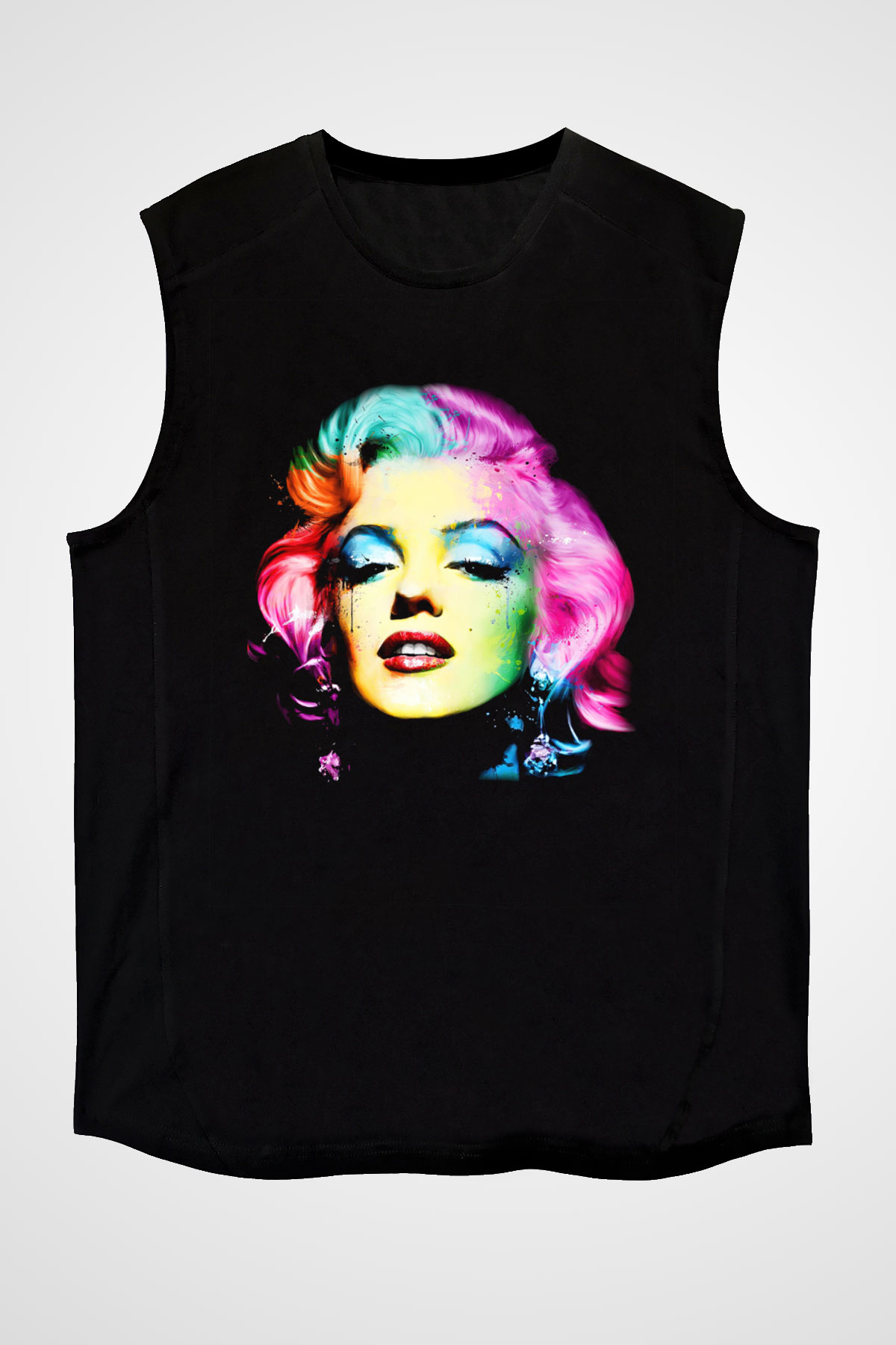 Marilyn Monroe Siyah Unisex Kolsuz Tişört