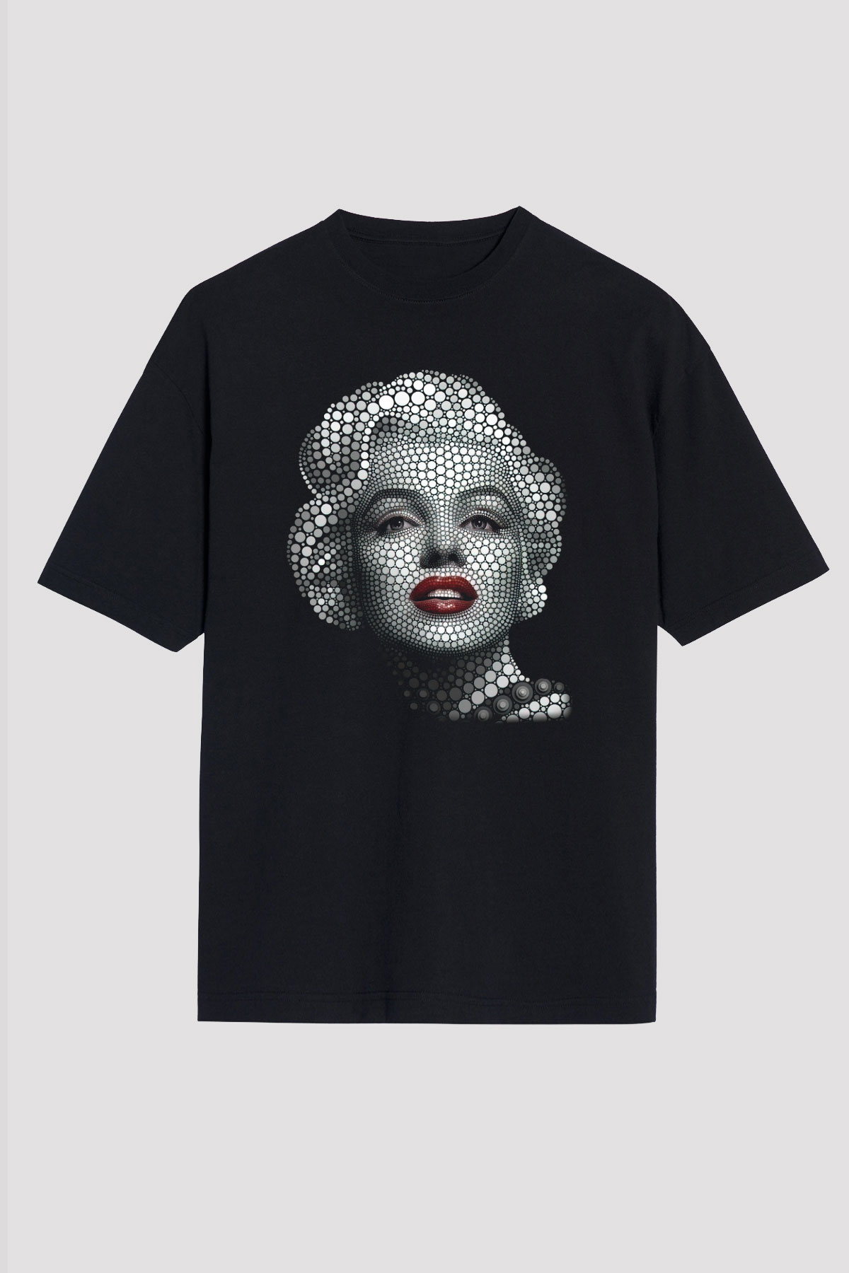 Marilyn Monroe Siyah Unisex Oversize Tişört T-Shirt