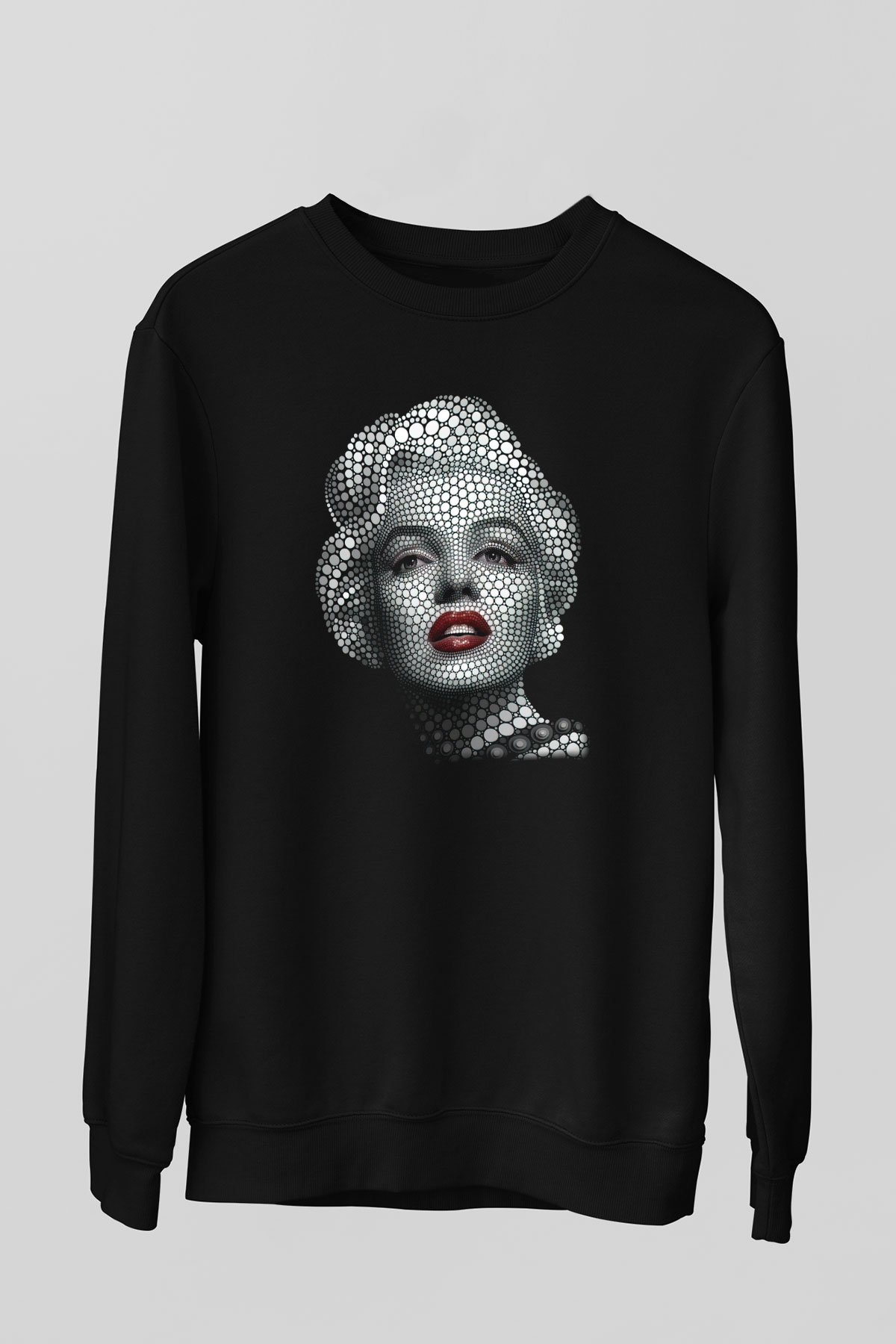 Marilyn Monroe Siyah Unisex Sweatshirt