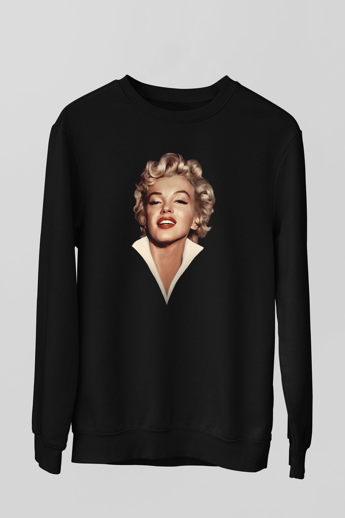 Marilyn Monroe Siyah Unisex Sweatshirt