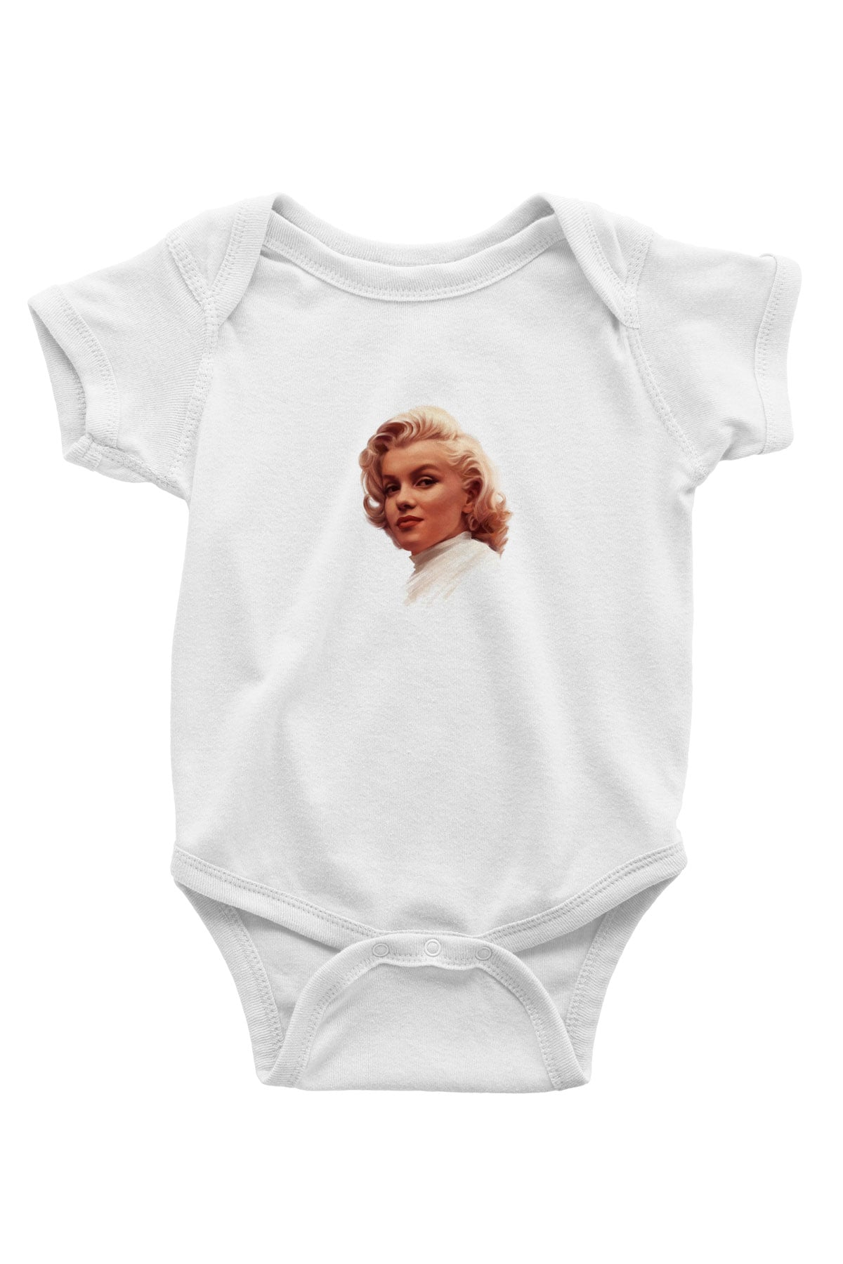 Marilyn Monroe Unisex Baskılı Beyaz Bebek Body - Zıbın