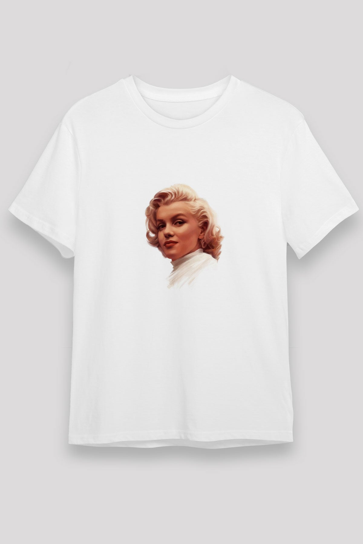 Marilyn Monroe Unisex Baskılı Beyaz Tişört