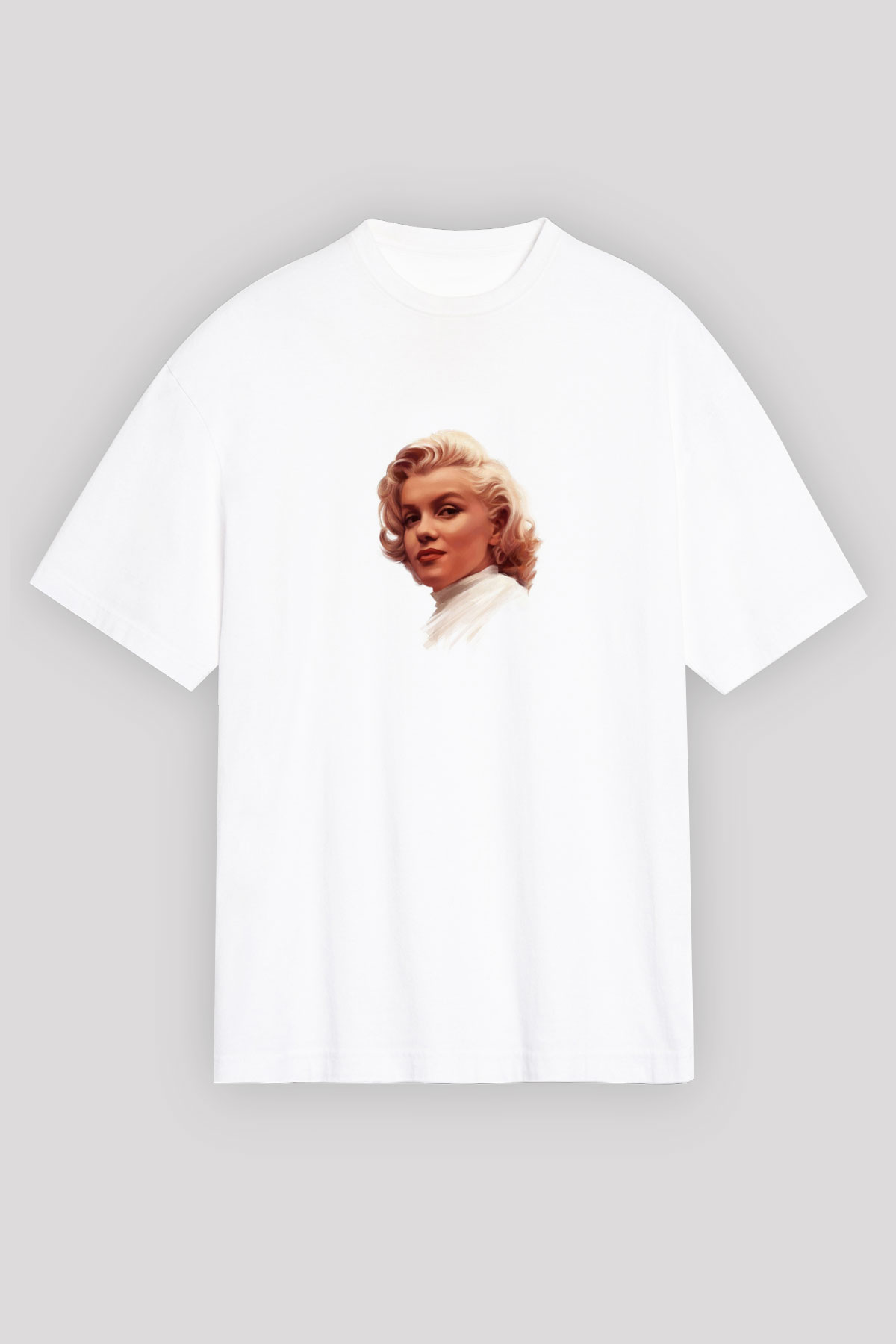 Marilyn Monroe Unisex Baskılı Beyaz Tişört