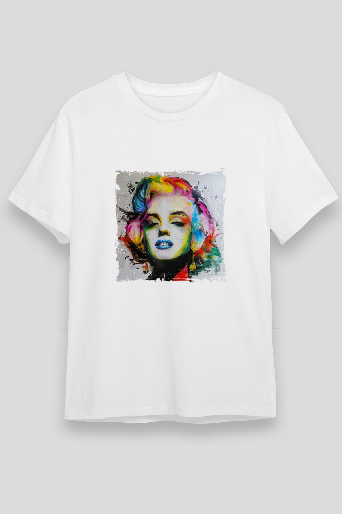 Marilyn Monroe Unisex Baskılı Beyaz Tişört