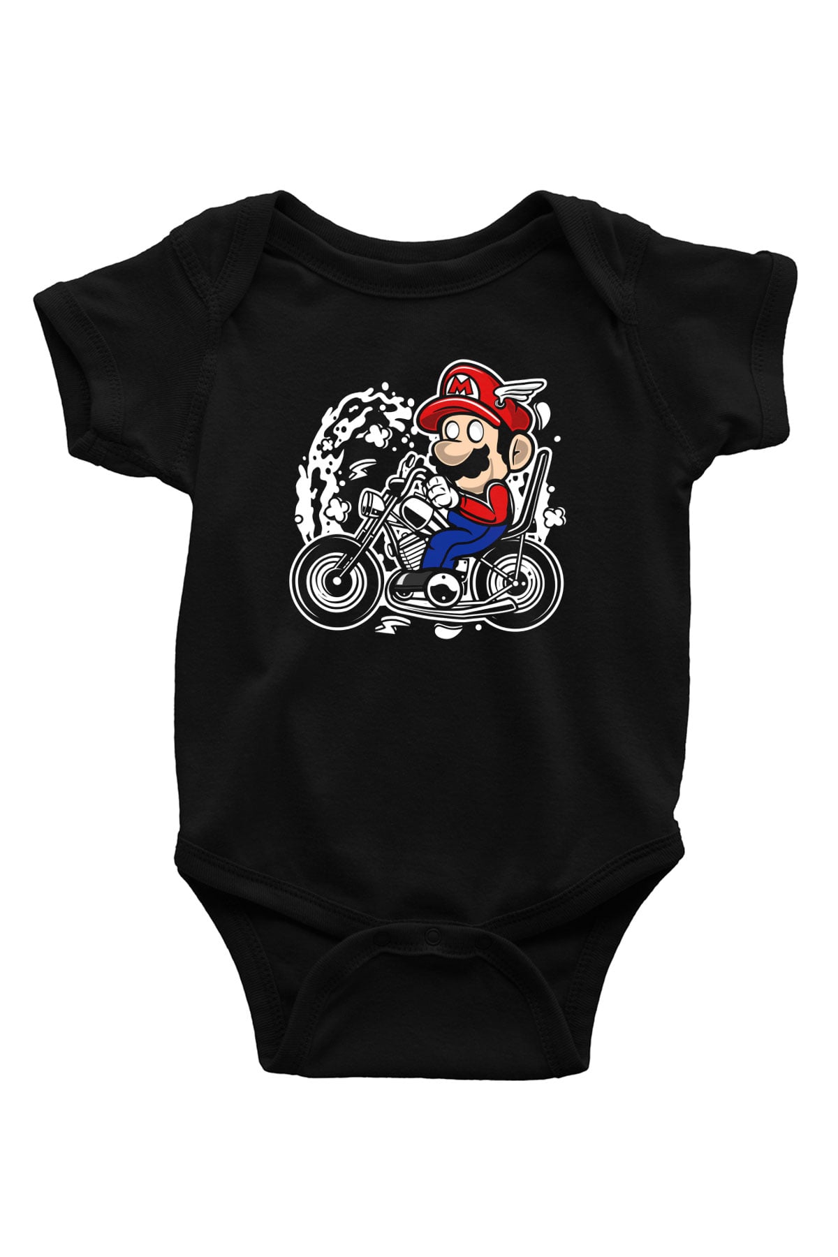 Mario Chopper Rider Siyah Bebek Body - Zıbın