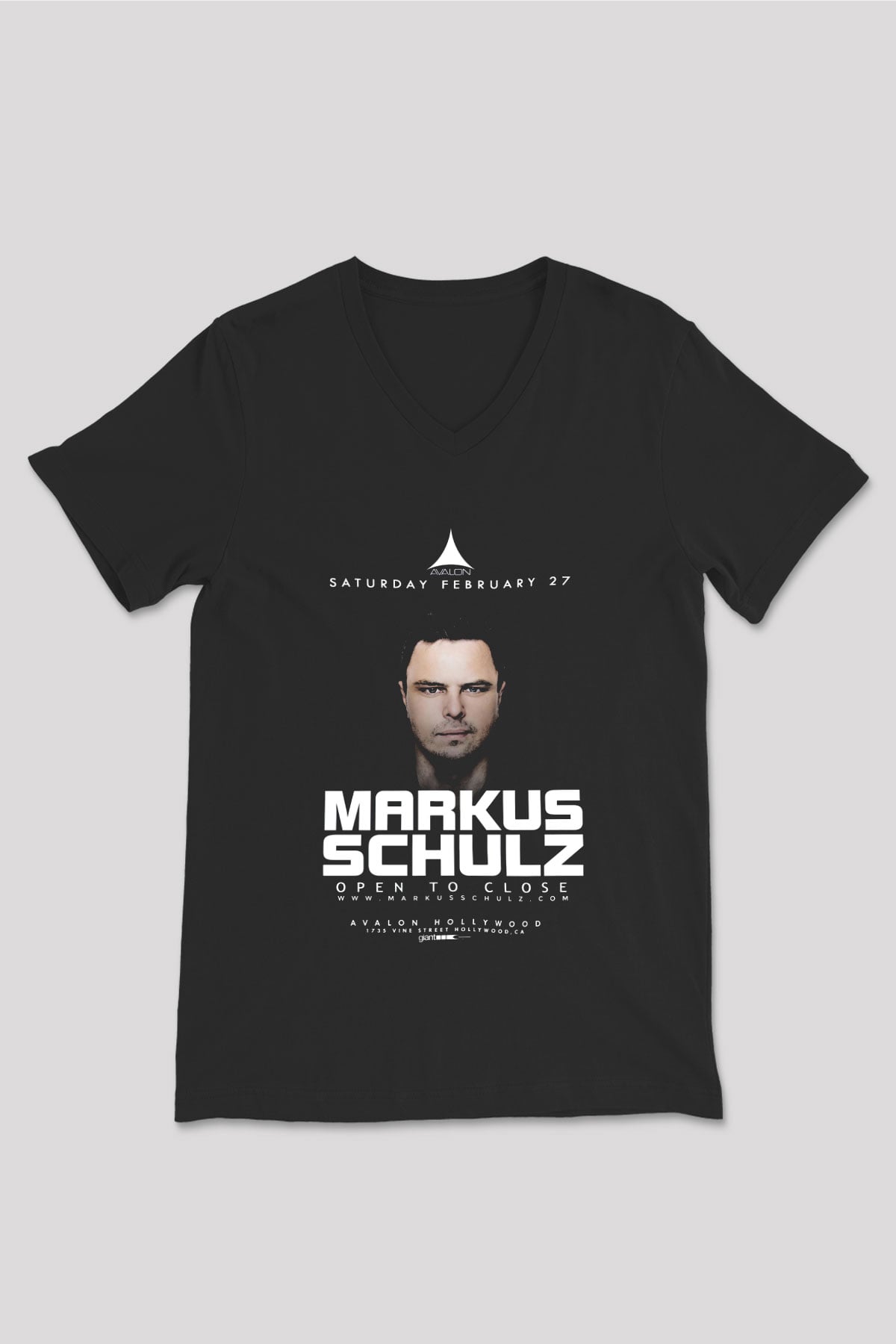 Markus Schulz Siyah Unisex V Yaka Tişört