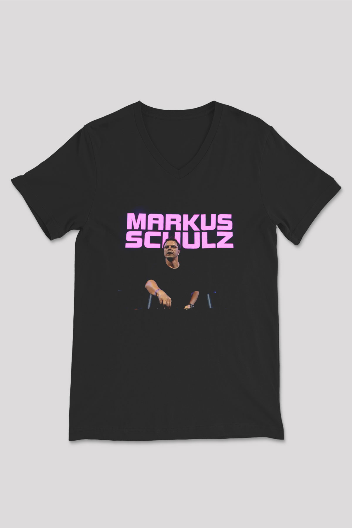 Markus Schulz Siyah Unisex V Yaka Tişört