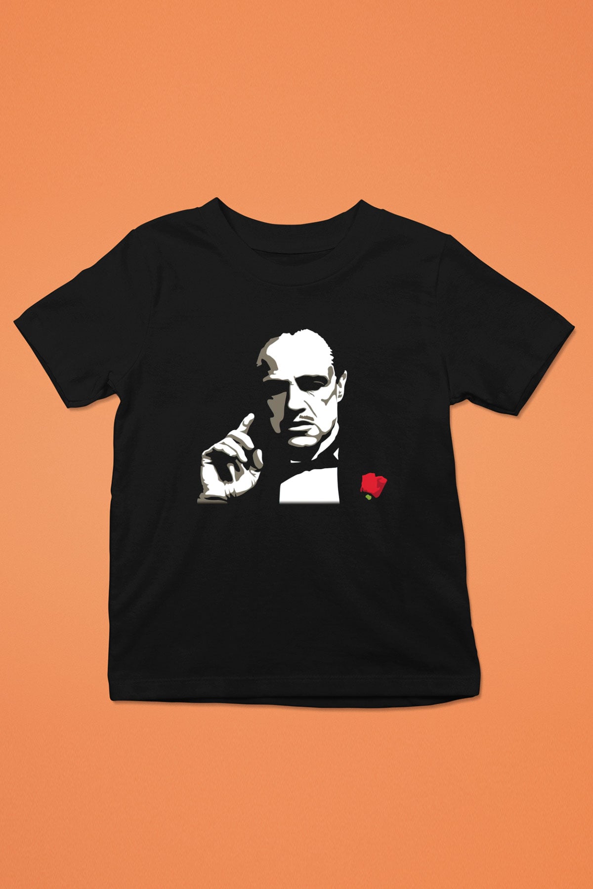 Marlon Brando Baskılı Siyah Unisex Çocuk Tişört