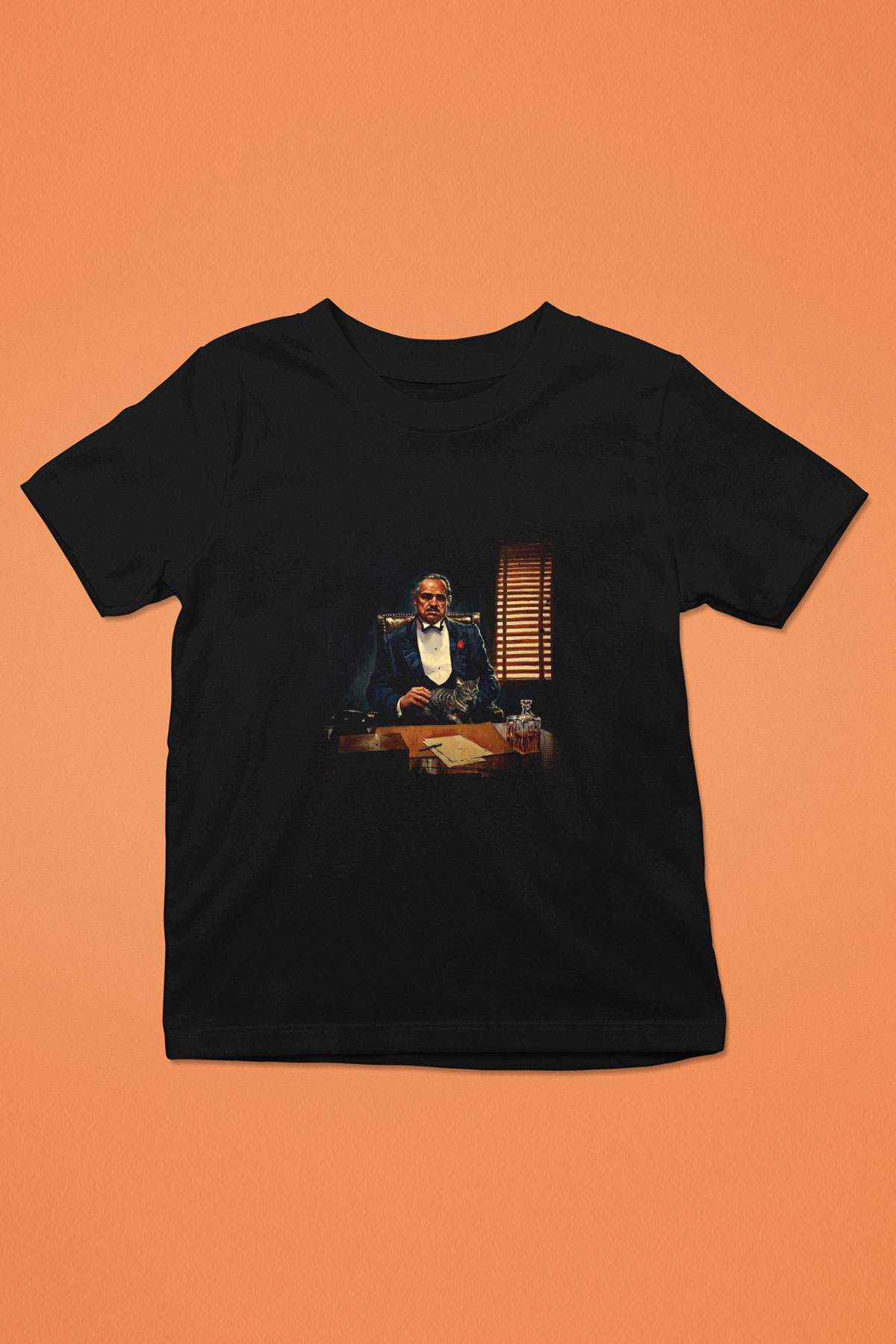 Marlon Brando Baskılı Unisex Siyah Çocuk Tişört