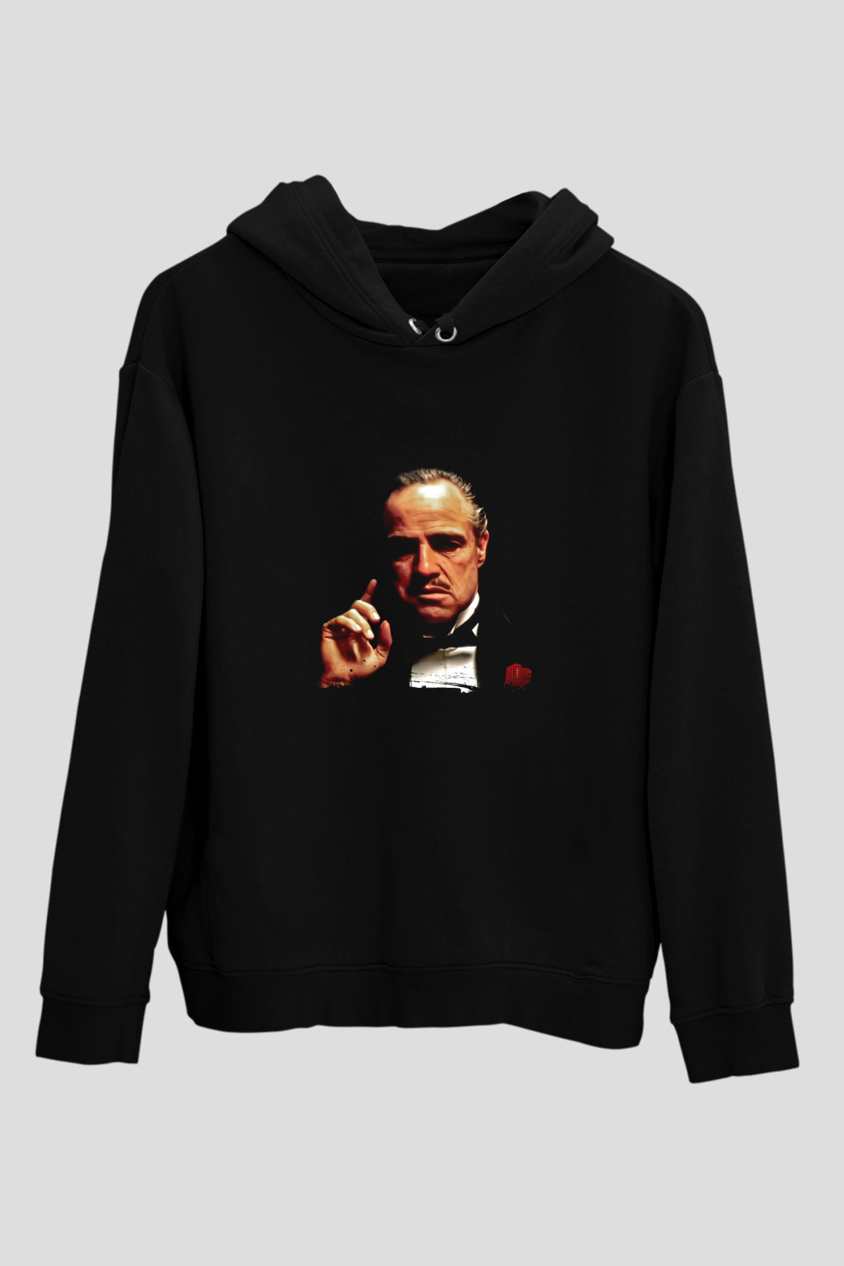 Marlon Brando Baskılı Unisex Siyah Hoodie