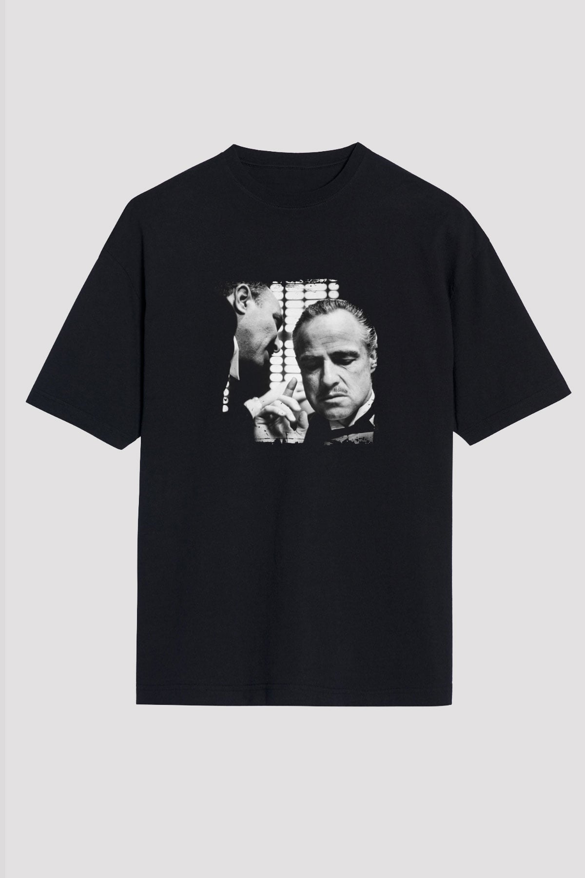 Marlon Brando Baskılı Unisex Siyah Oversize Tişört