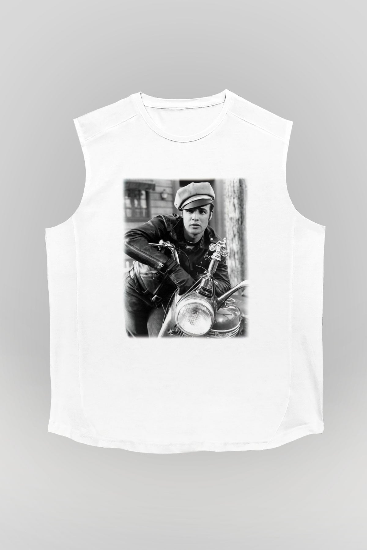 Marlon Brando Beyaz Unisex Kolsuz Tişört