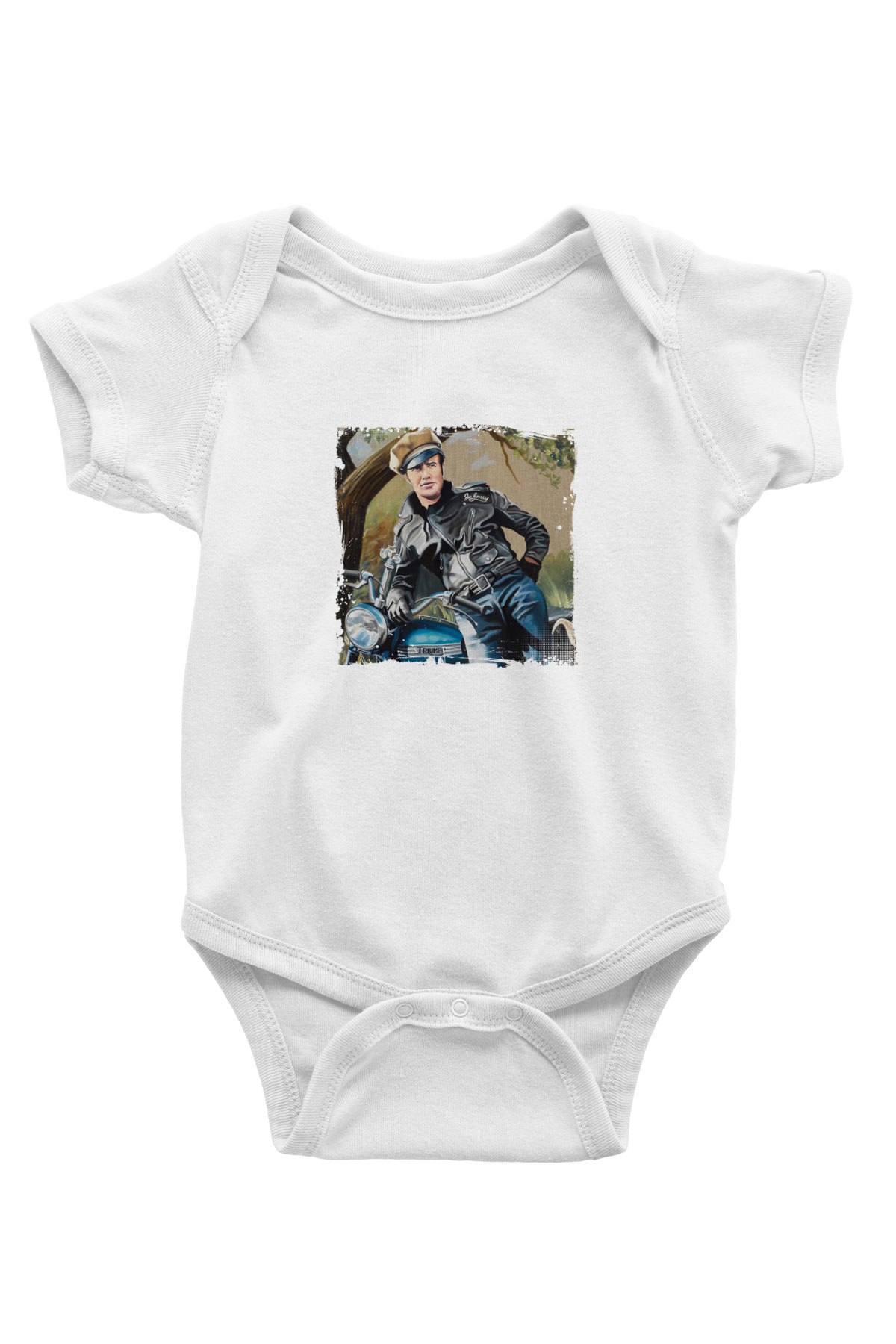 Marlon Brando Unisex Baskılı Beyaz Bebek Body - Zıbın