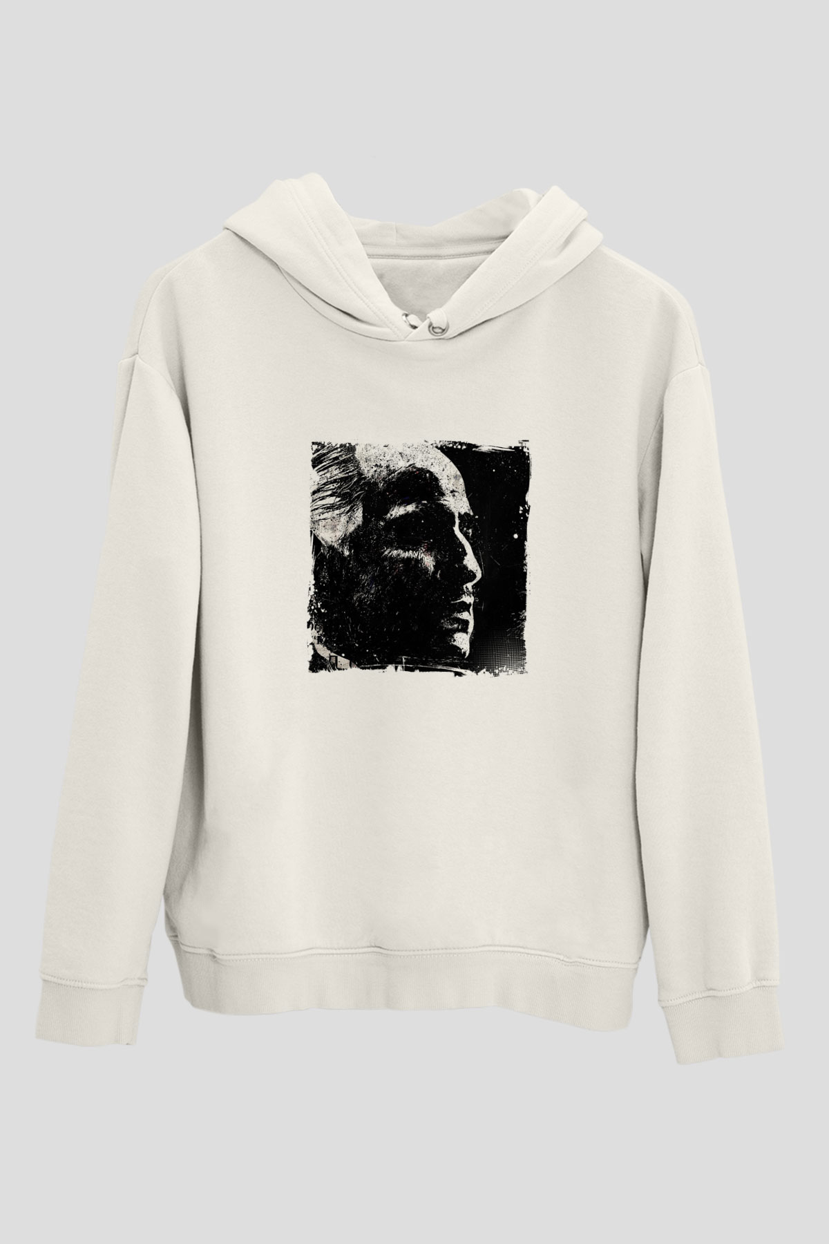 Marlon Brando Unisex Baskılı Beyaz Kapüşonlu Sweatshirt