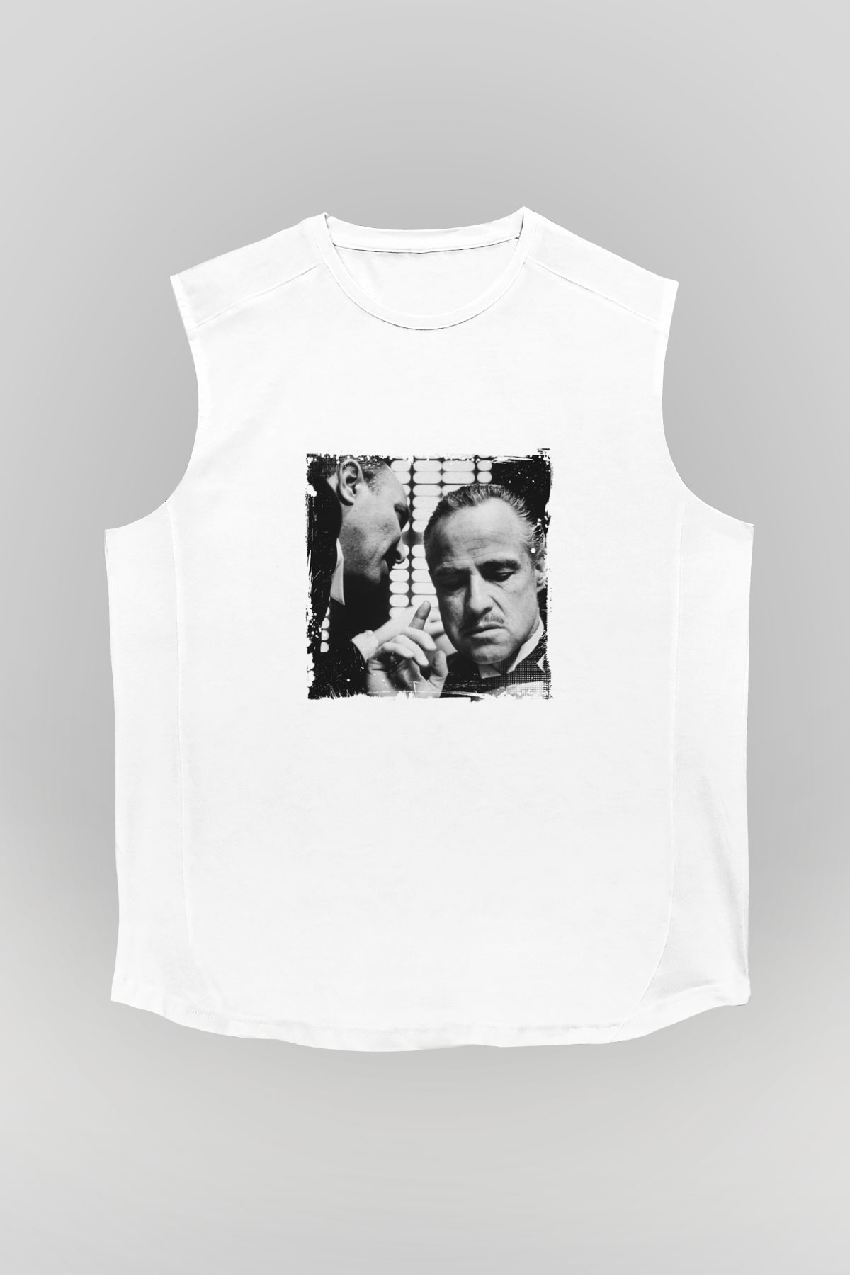 Marlon Brando Unisex Baskılı Beyaz Kolsuz Tişört