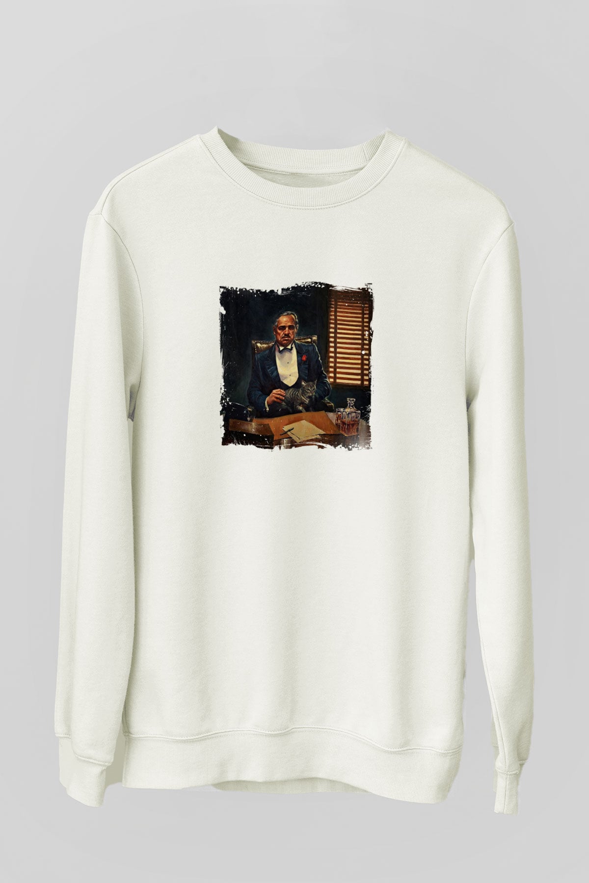 Marlon Brando Unisex Baskılı Beyaz Sweatshirt