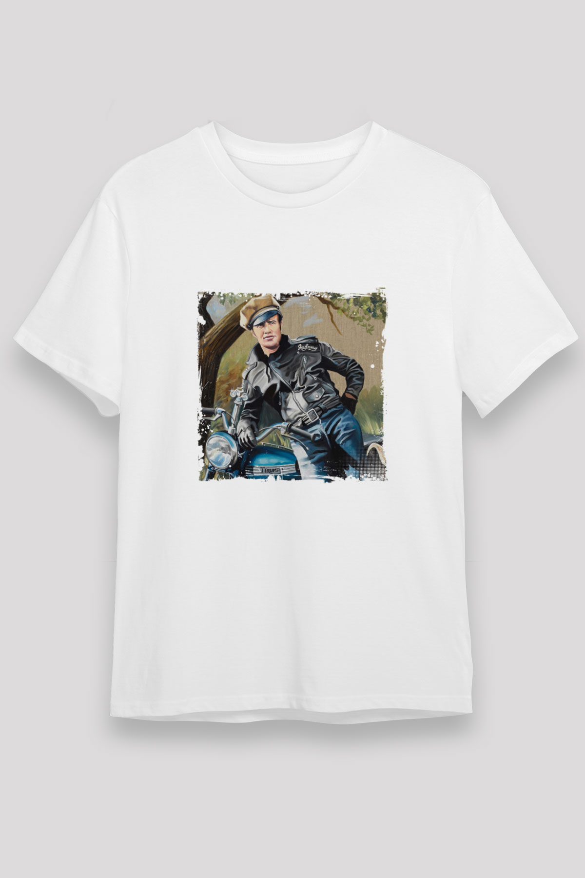 Marlon Brando Unisex Baskılı Beyaz Tişört
