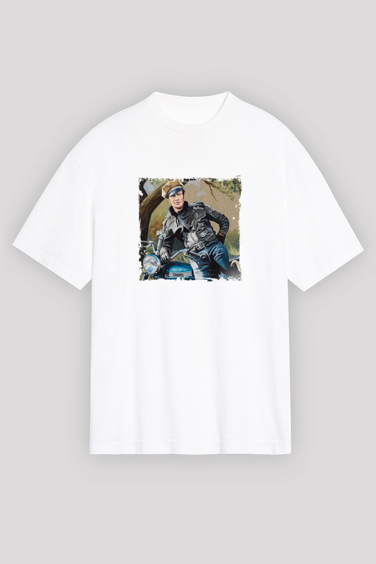 Marlon Brando Unisex Baskılı Beyaz Tişört