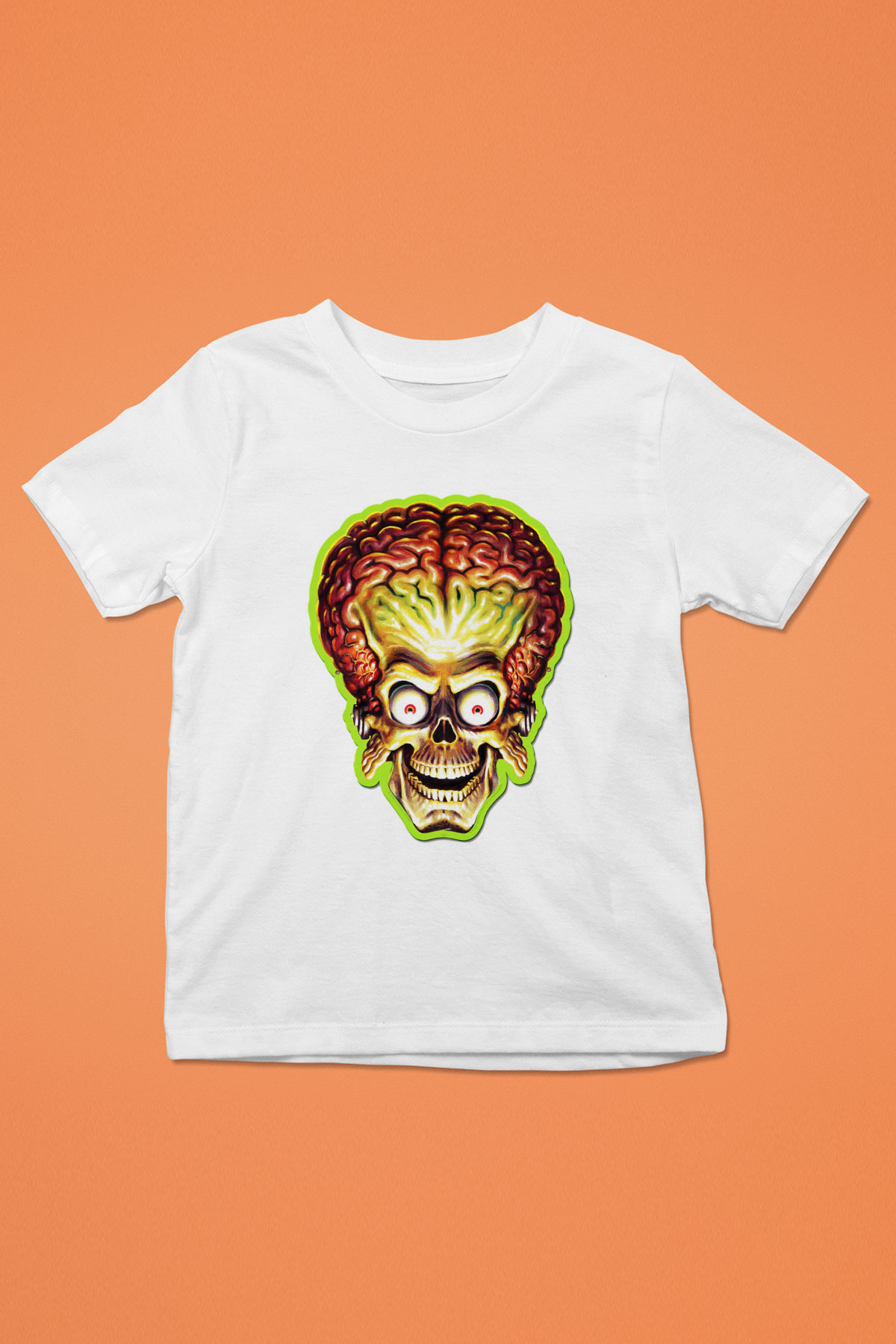 Mars Attacks Baskılı Beyaz Unisex Çocuk Tişört