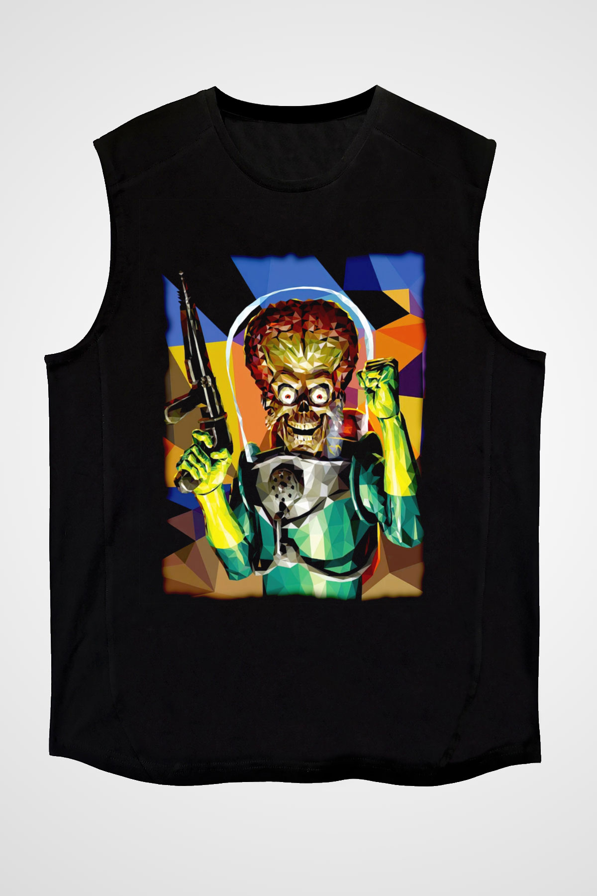 Mars Attacks Siyah Unisex  Kolsuz Tişört