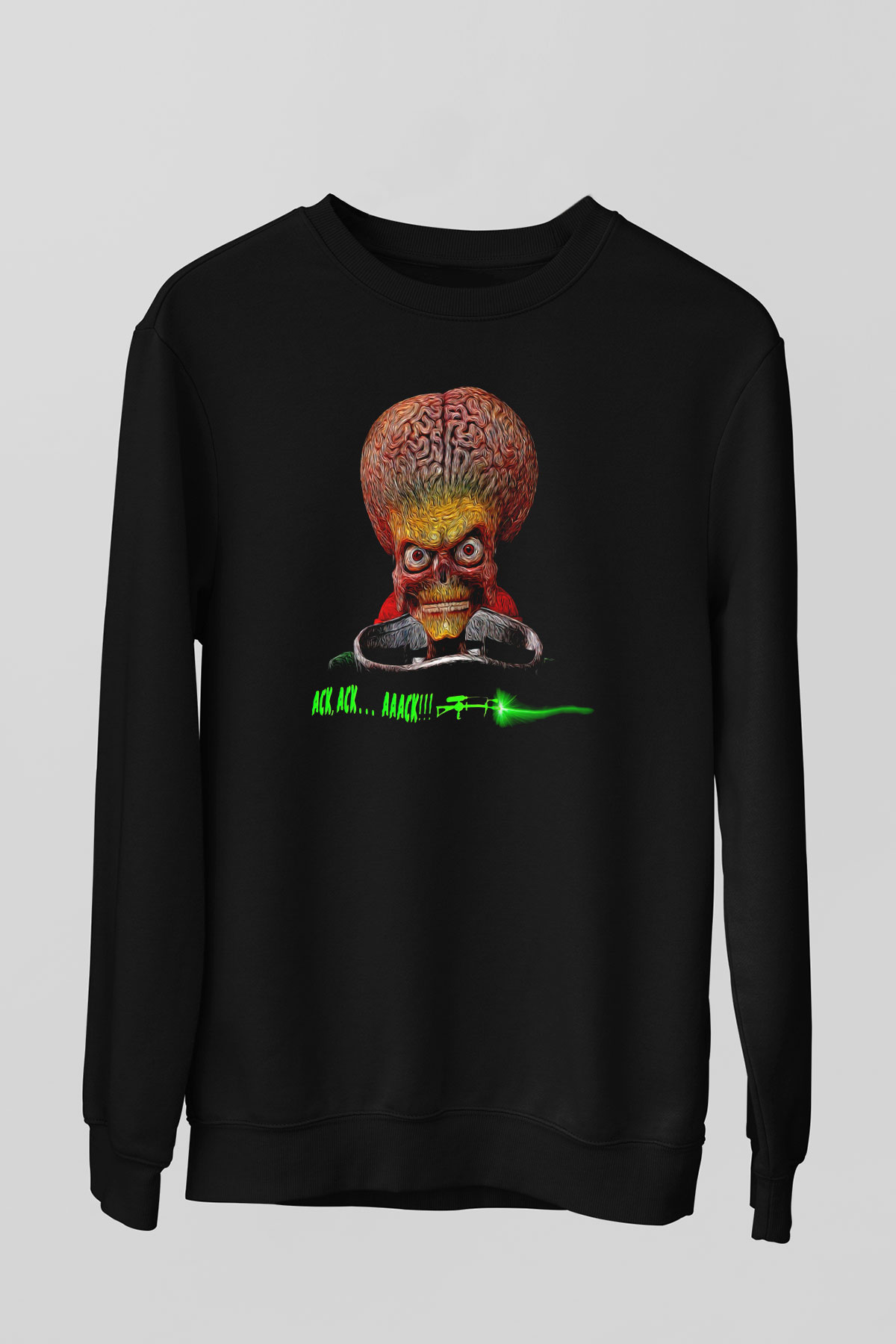 Mars Attacks Siyah Unisex  Sweatshirt