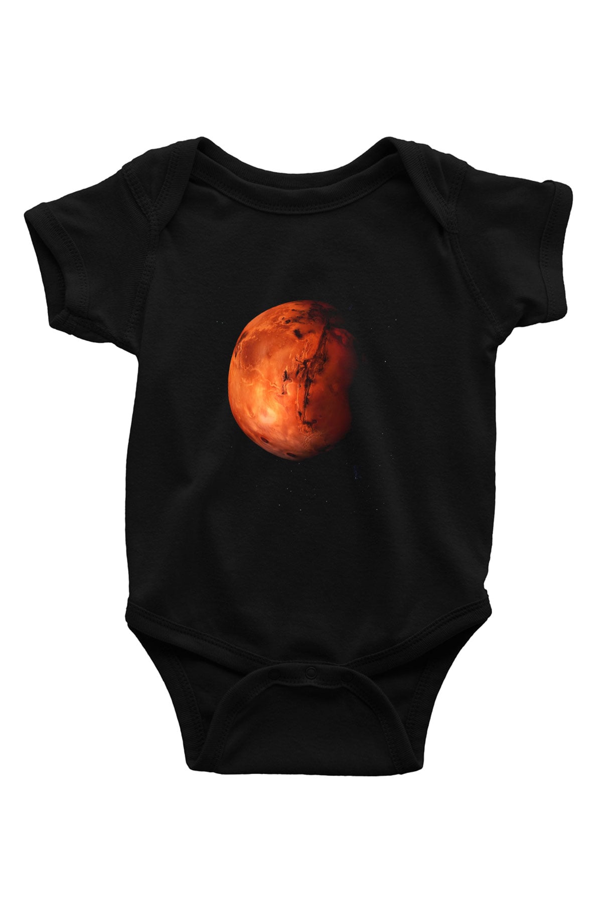 Mars Baskılı Siyah Bebek Body - Zıbın