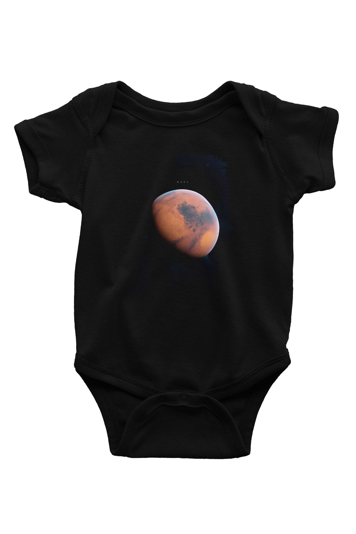 Mars Fotoğraf Baskılı Unisex  Siyah Bebek Body - Zıbın