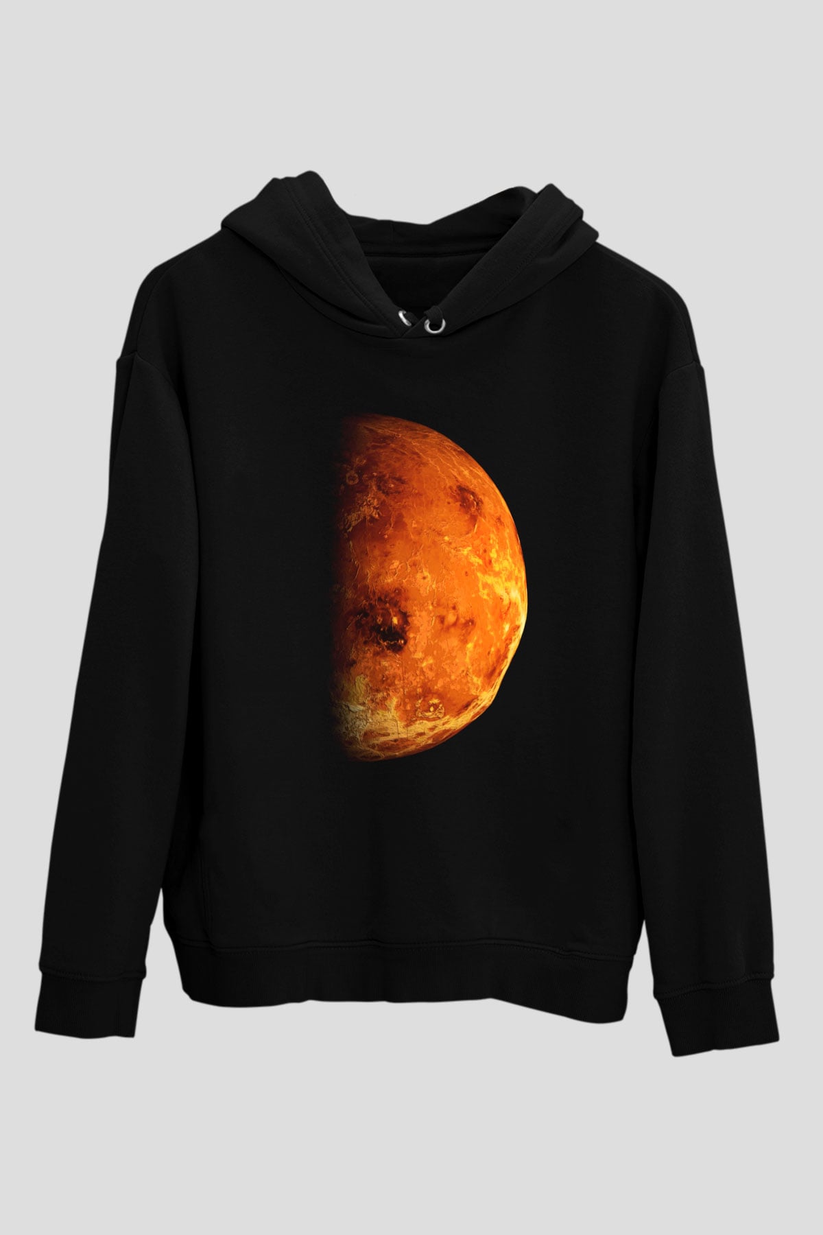 Mars Siyah Unisex Hoodie