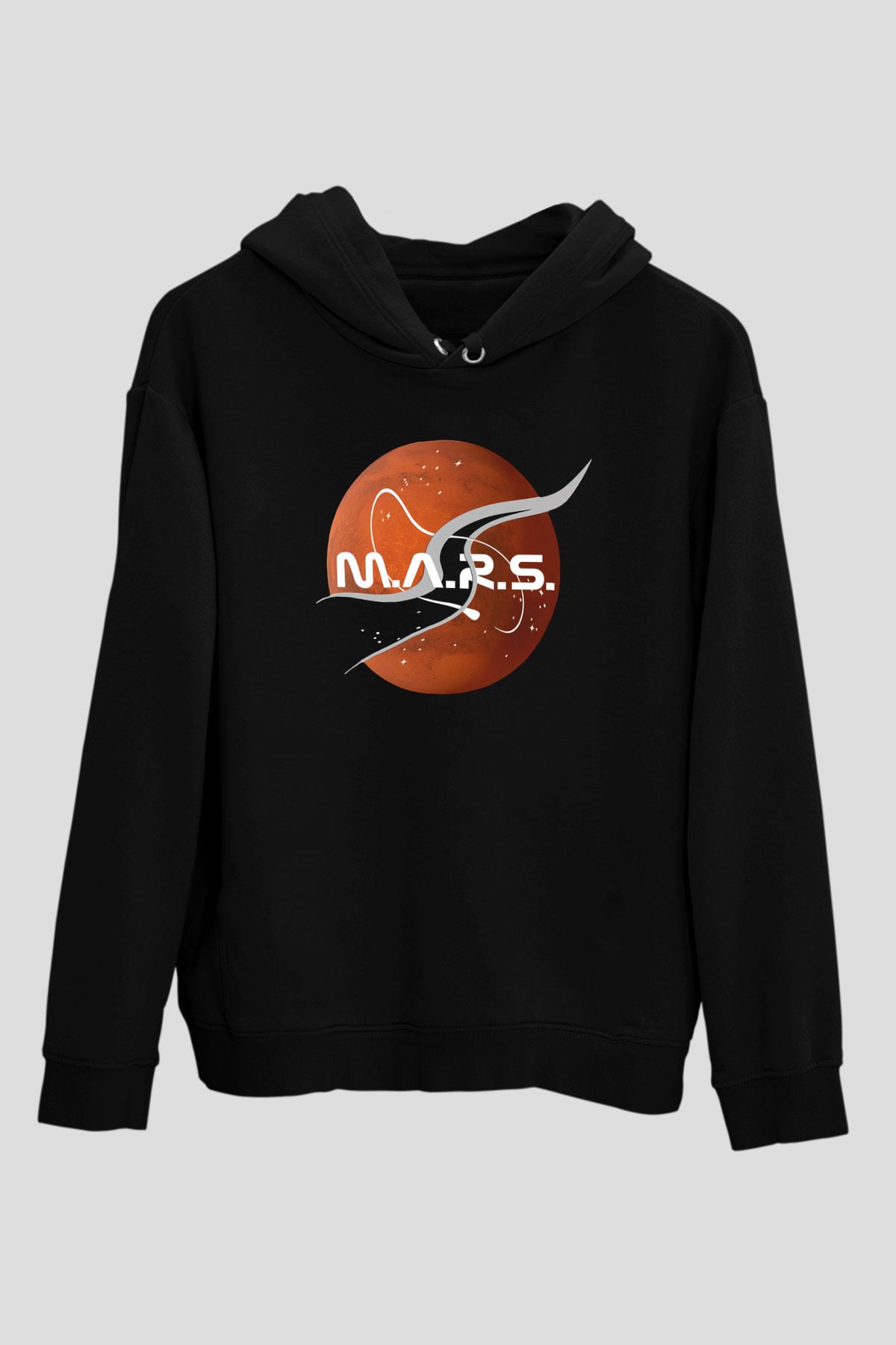Mars Siyah Unisex Hoodie