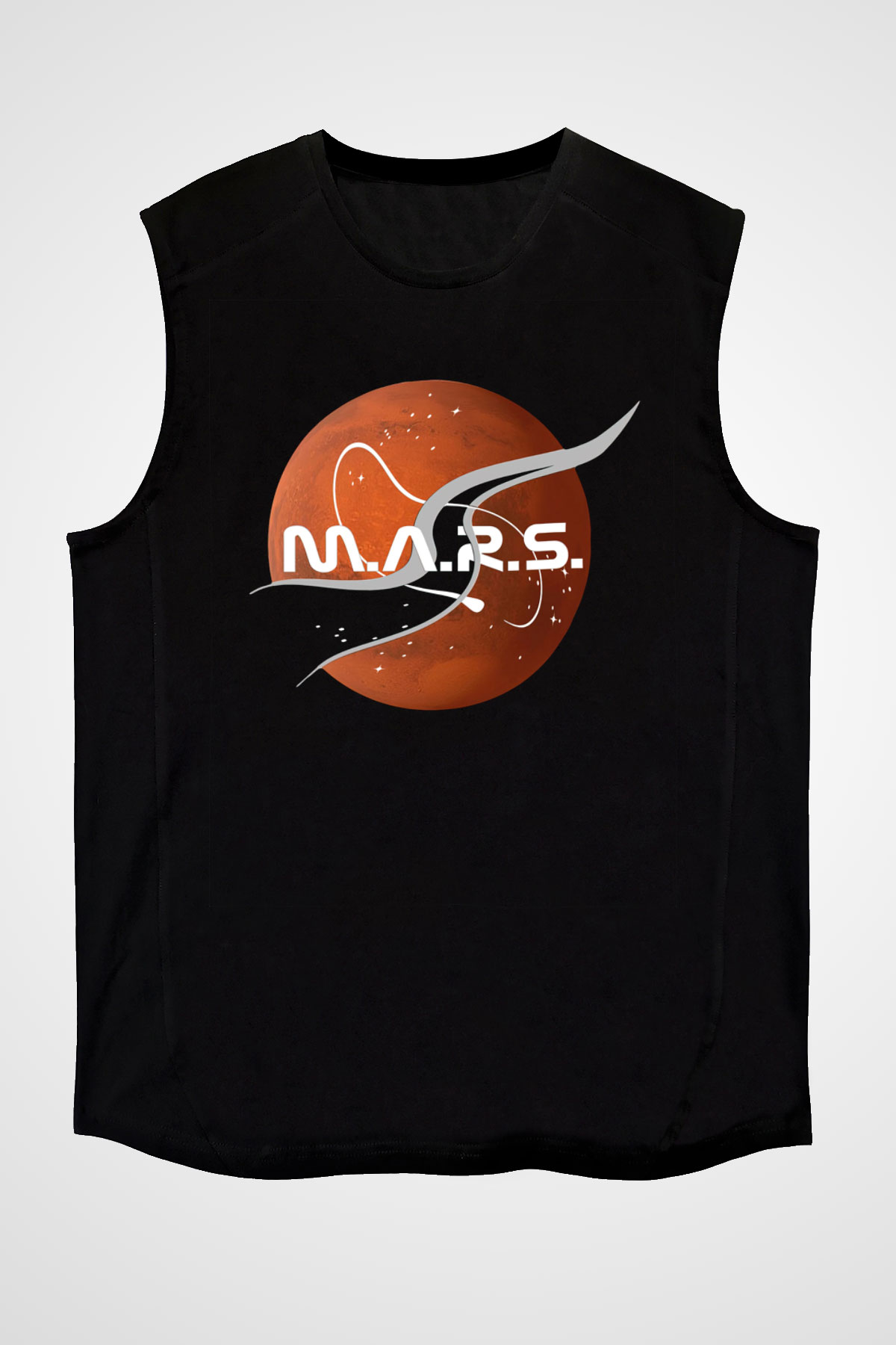 Mars Siyah Unisex Kolsuz Tişört