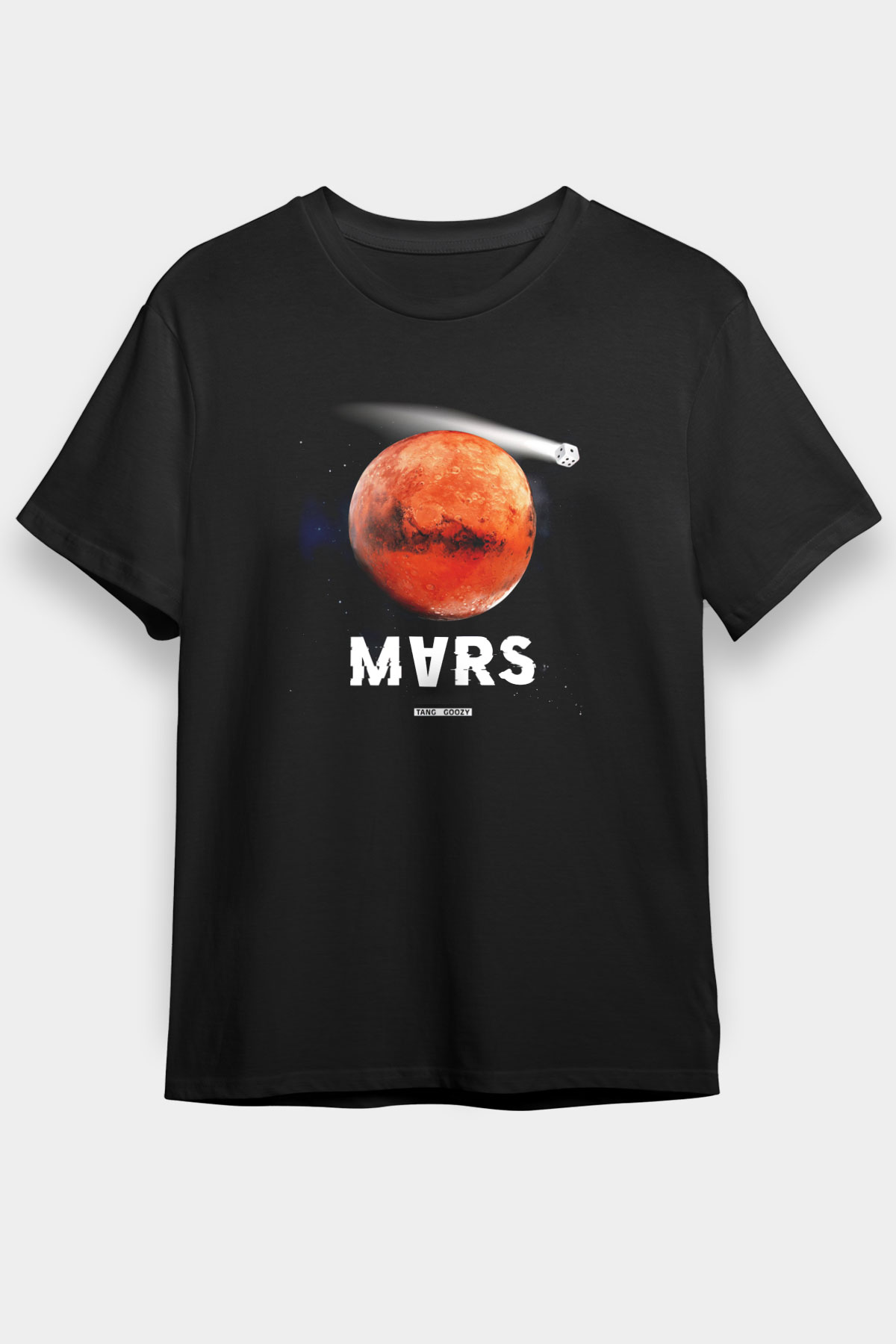 Mars Siyah Unisex Tişört T-Shirt - TişörtFabrikası