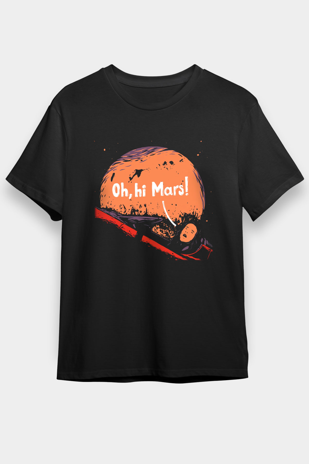 Mars Siyah Unisex Tişört T-Shirt - TişörtFabrikası