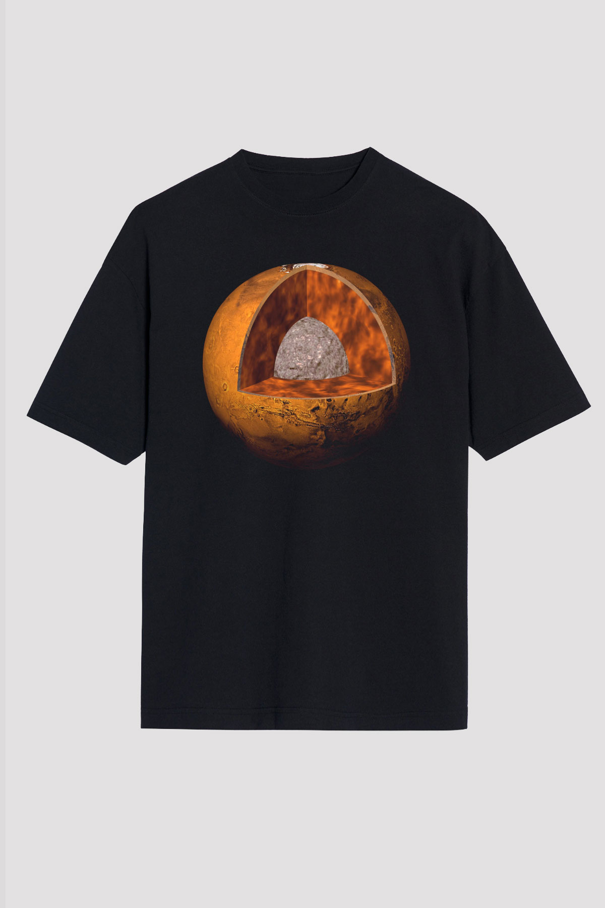 Mars Siyah Unisex Tişört T-Shirt - TişörtFabrikası