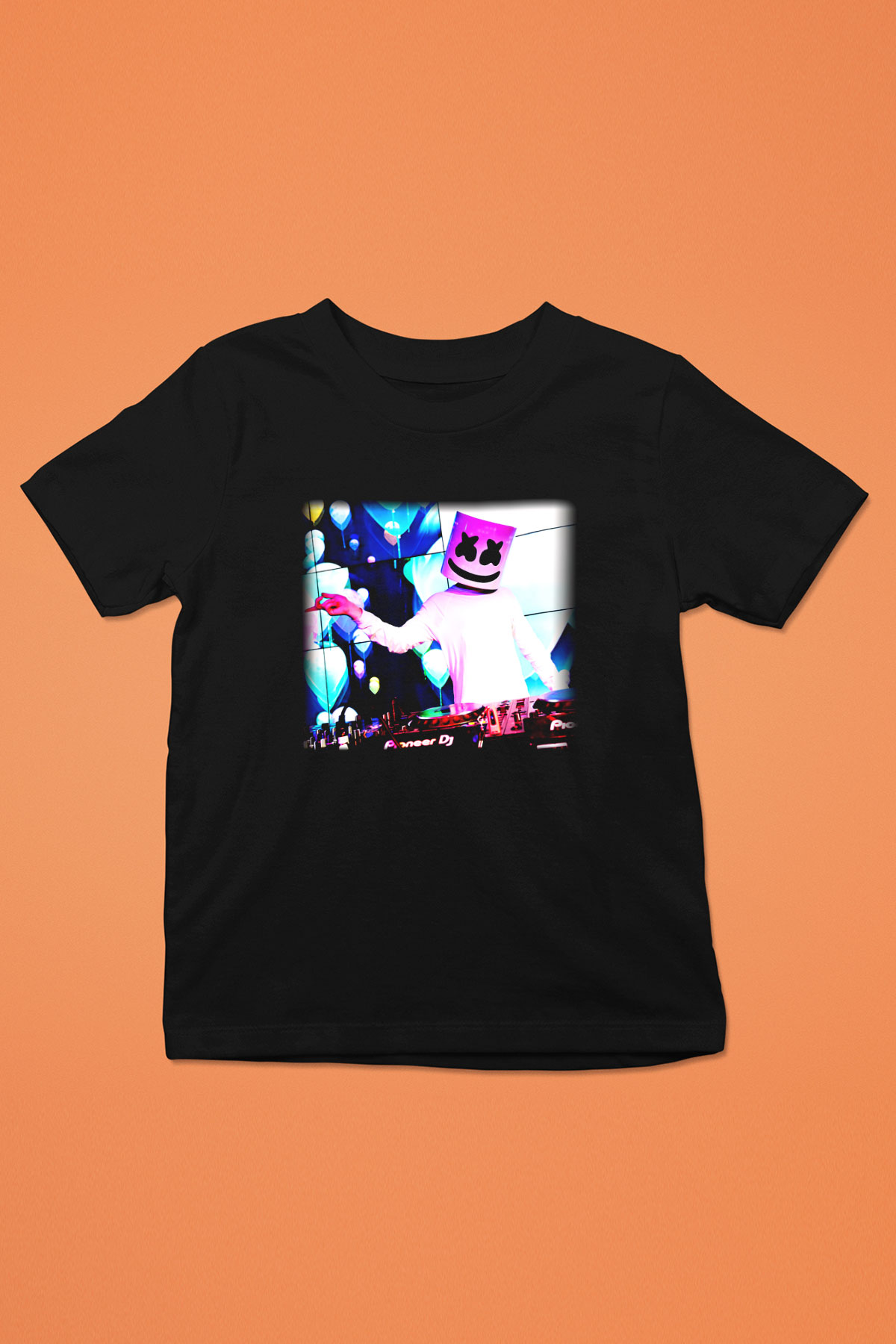Marshmello Baskılı Siyah Unisex Çocuk Tişört